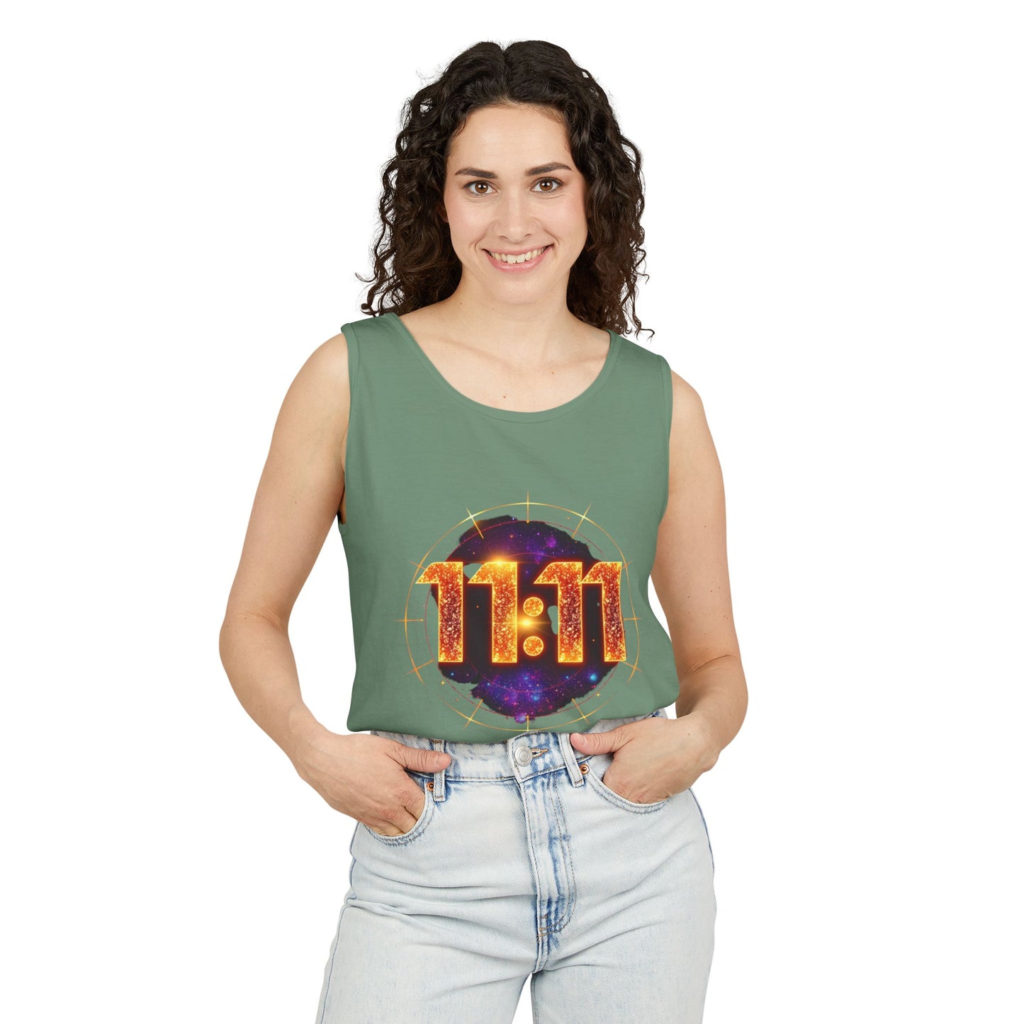 Celestial Glow Tank Top - 11:11 Design, Unisex, Festival Wear, Summer Style, Spiritual Gift, Casual Comfort