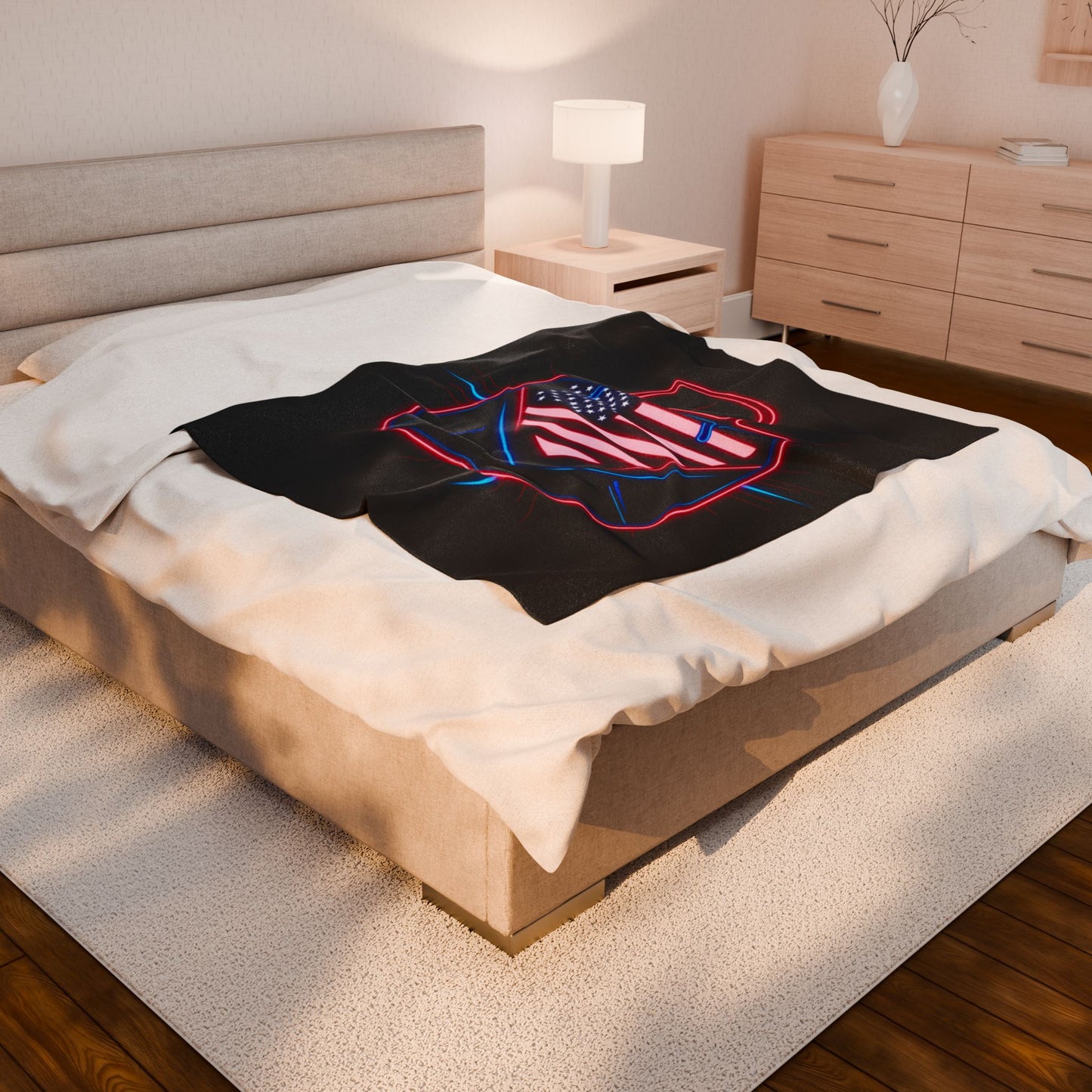 American Pride Velveteen Plush Blanket, Cozy Home Décor, Great for Gifts, Independence Day, Patriotic Display, Soft Throw Blanket