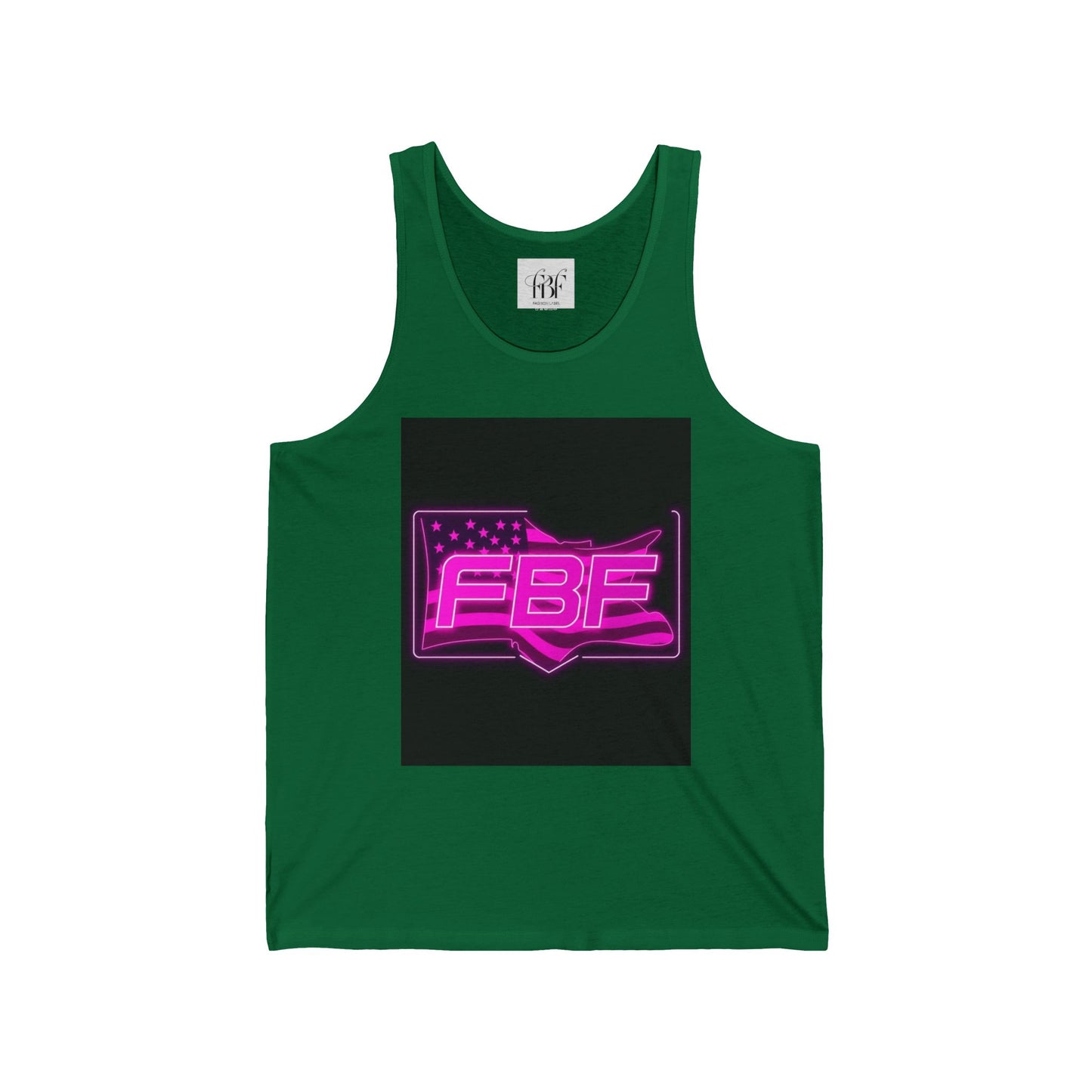 Neon Graphic Unisex Tank, Summer Fashion, Festival Wear, Gift for Her, Patriotic Apparel, Casual Style