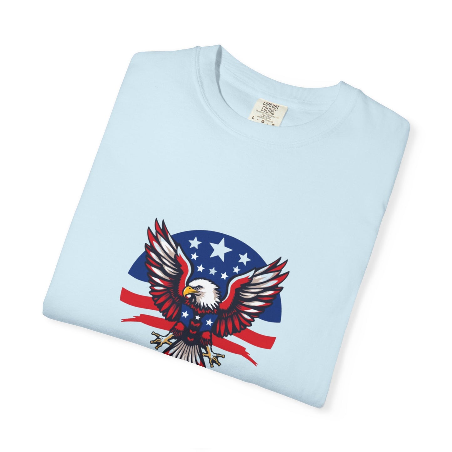 Patriotic T-Shirt with Eagle Graphic | Faith By Flag Tee, Unisex Apparel, Independence Day Shirt, Casual Wear, Gift for Veterans