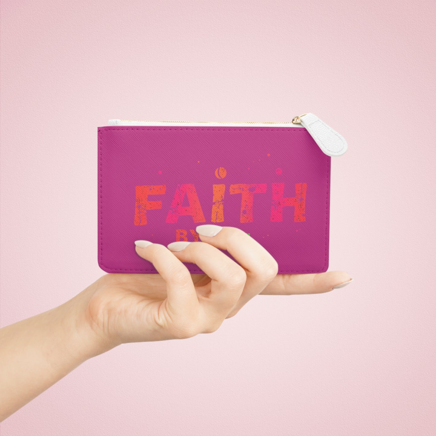 Colorful Faith By Fall Mini Clutch Bag, Small Purse, Gift for Women, Fall Accessories, Handbag, Faith-Themed Travel Pouch