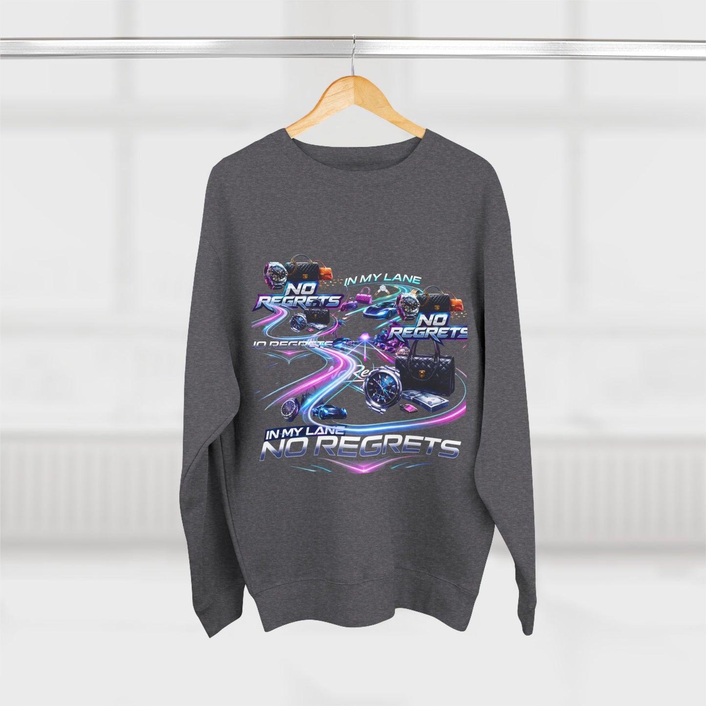No Regrets Retro Vaporwave Crewneck Sweatshirt