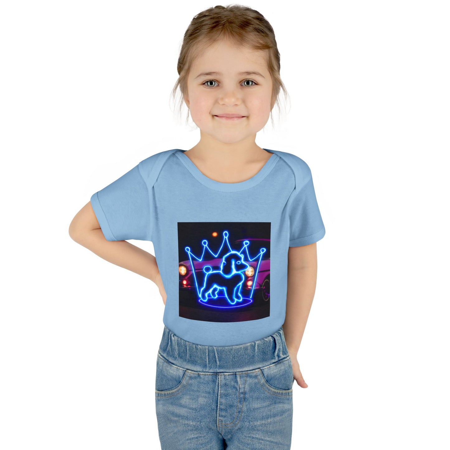 Neon Dog Crown Baby Bodysuit, Cute Infant Outfit, Baby Shower Gift, Newborn Clothes, Pet Lover Apparel, Birthday Gift for Baby