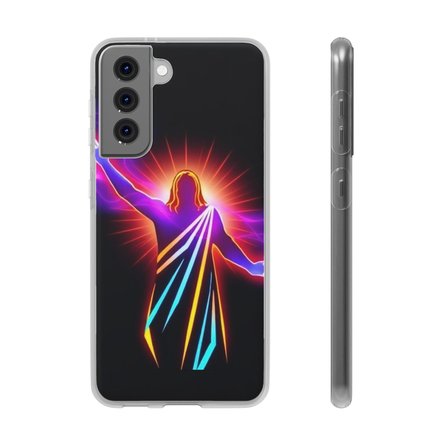 Inspirational Jesus Flexi Case - Colorful Phone Cover for Spiritual Connection