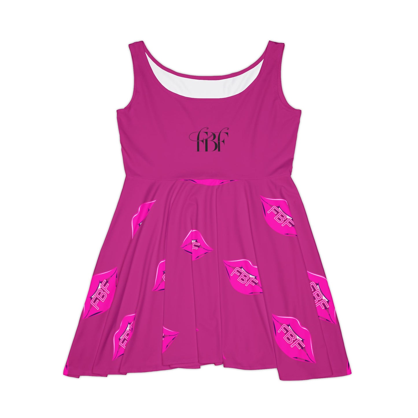Fabulous Women's Skater Dress, Fun Pink Dress, Casual Summer Dress, Gift for Her, Unique Party Outfit, Playful Flare Dress