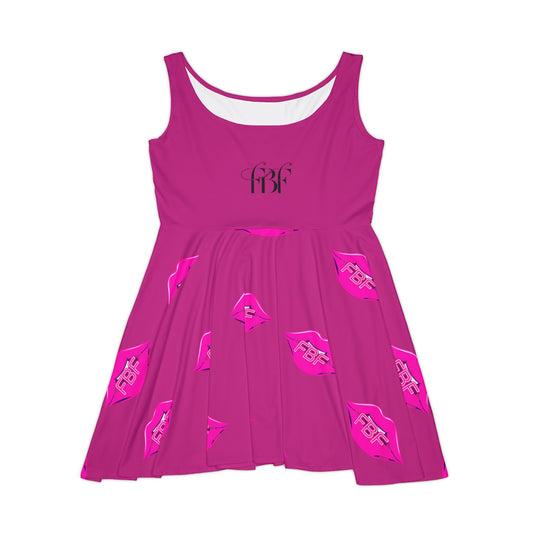 Fabulous Women's Skater Dress, Fun Pink Dress, Casual Summer Dress, Gift for Her, Unique Party Outfit, Playful Flare Dress