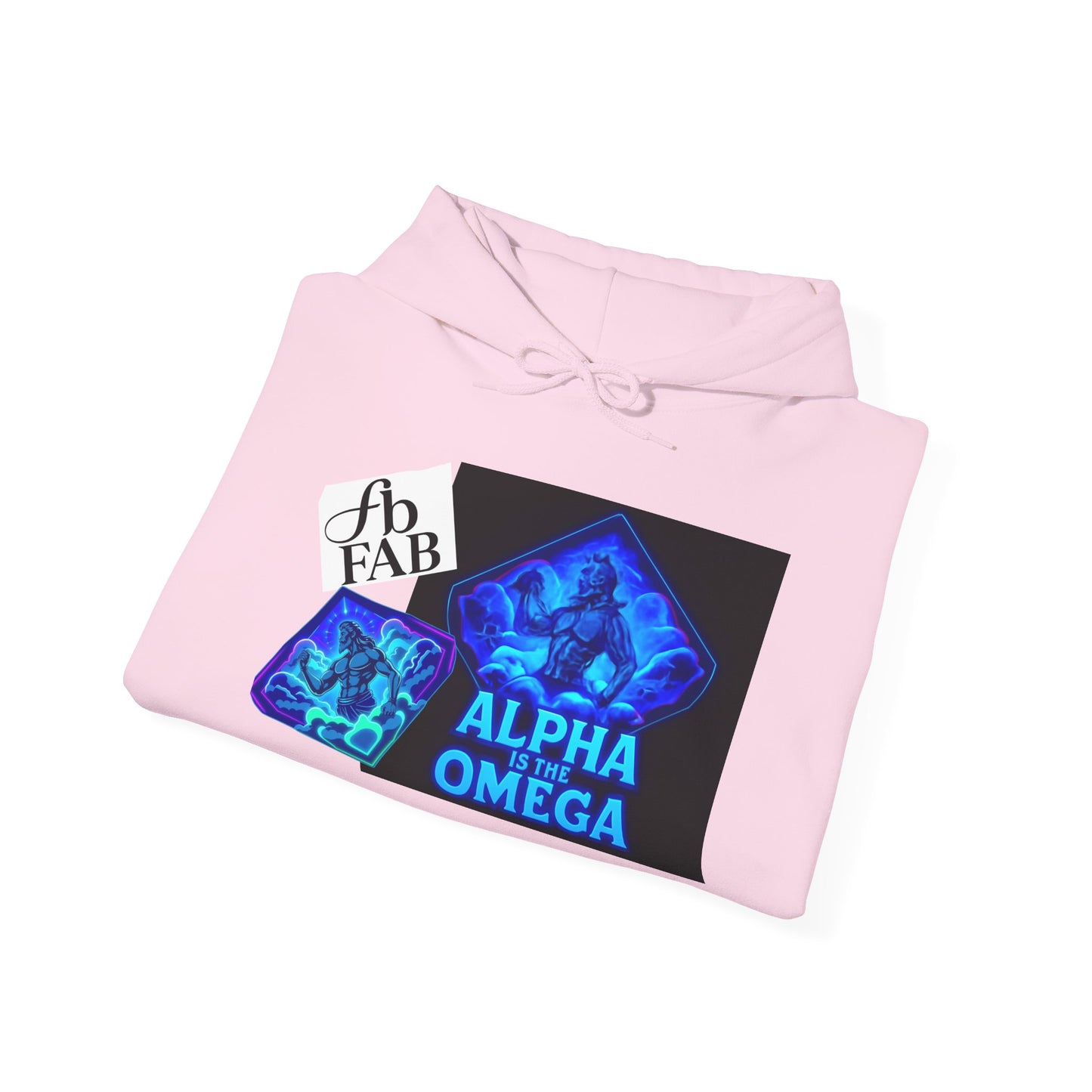 Alpha is the Omega Graphic Hoodie — Blue Retro Logo Pullover