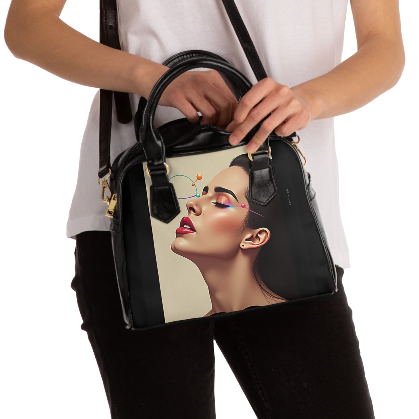 Trendy Shoulder Handbag with Bold Graphic Designs - Perfect for Everyday Style
