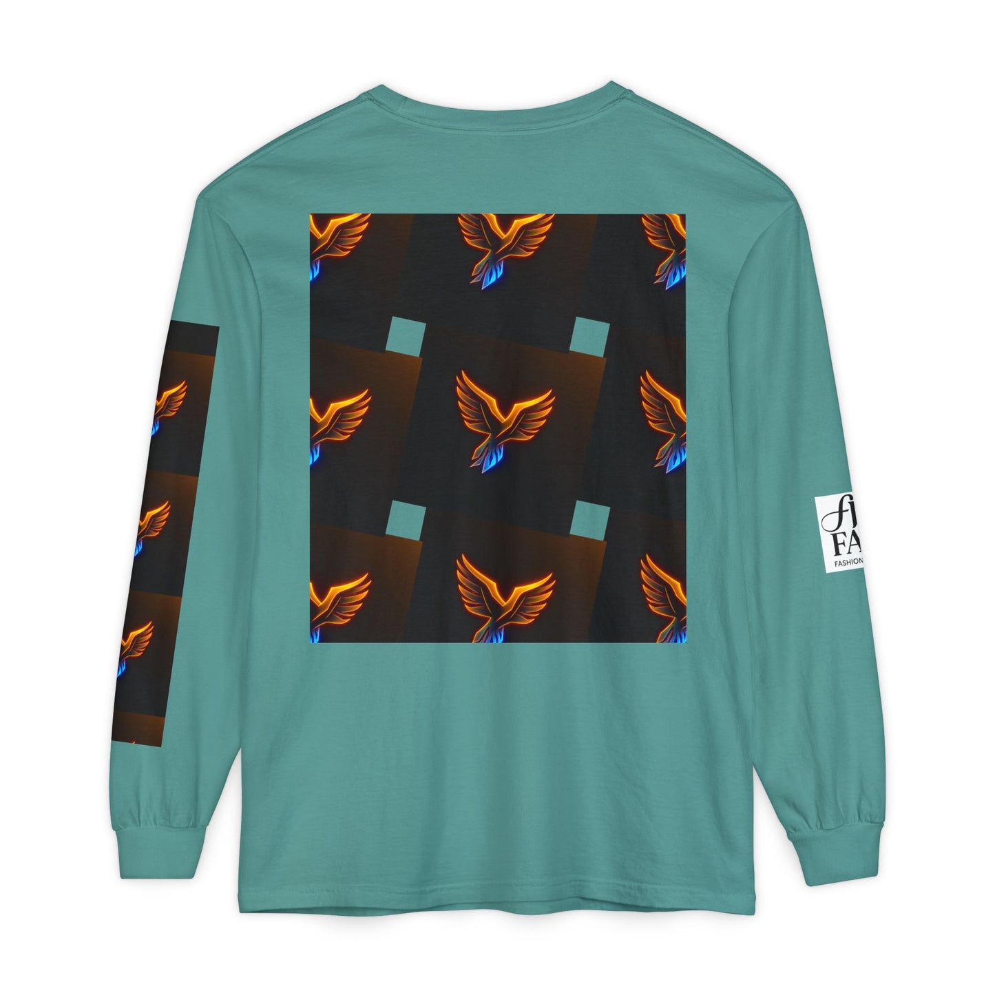 Vibrant Long Sleeve T-Shirt with Phoenix Design - Casual Wear for Bird Lovers, Gifts, Unique Fashion, Everyday Style, Unisex Apparel
