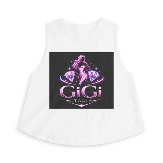 GiGi Italia Crop Top — Pink Glamour Silhouette Graphic