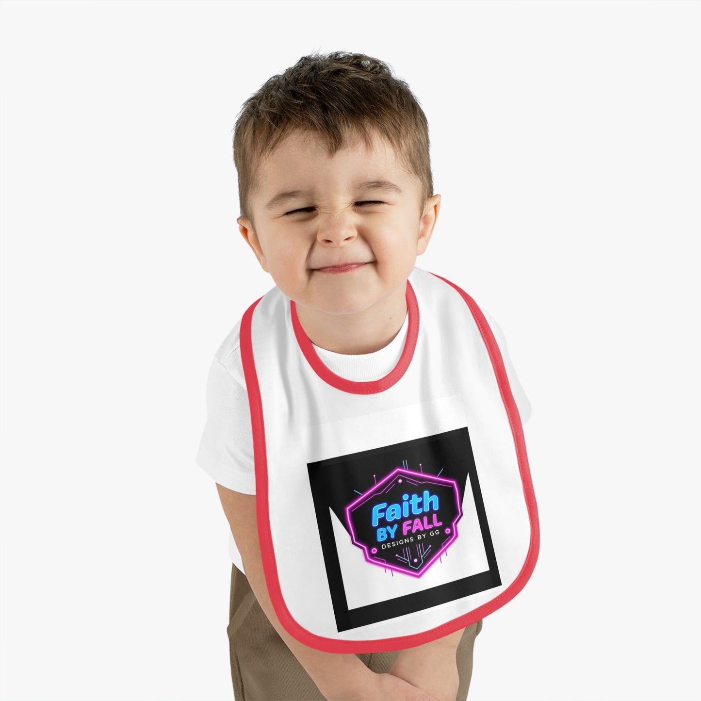 Baby Contrast Trim Jersey Bib