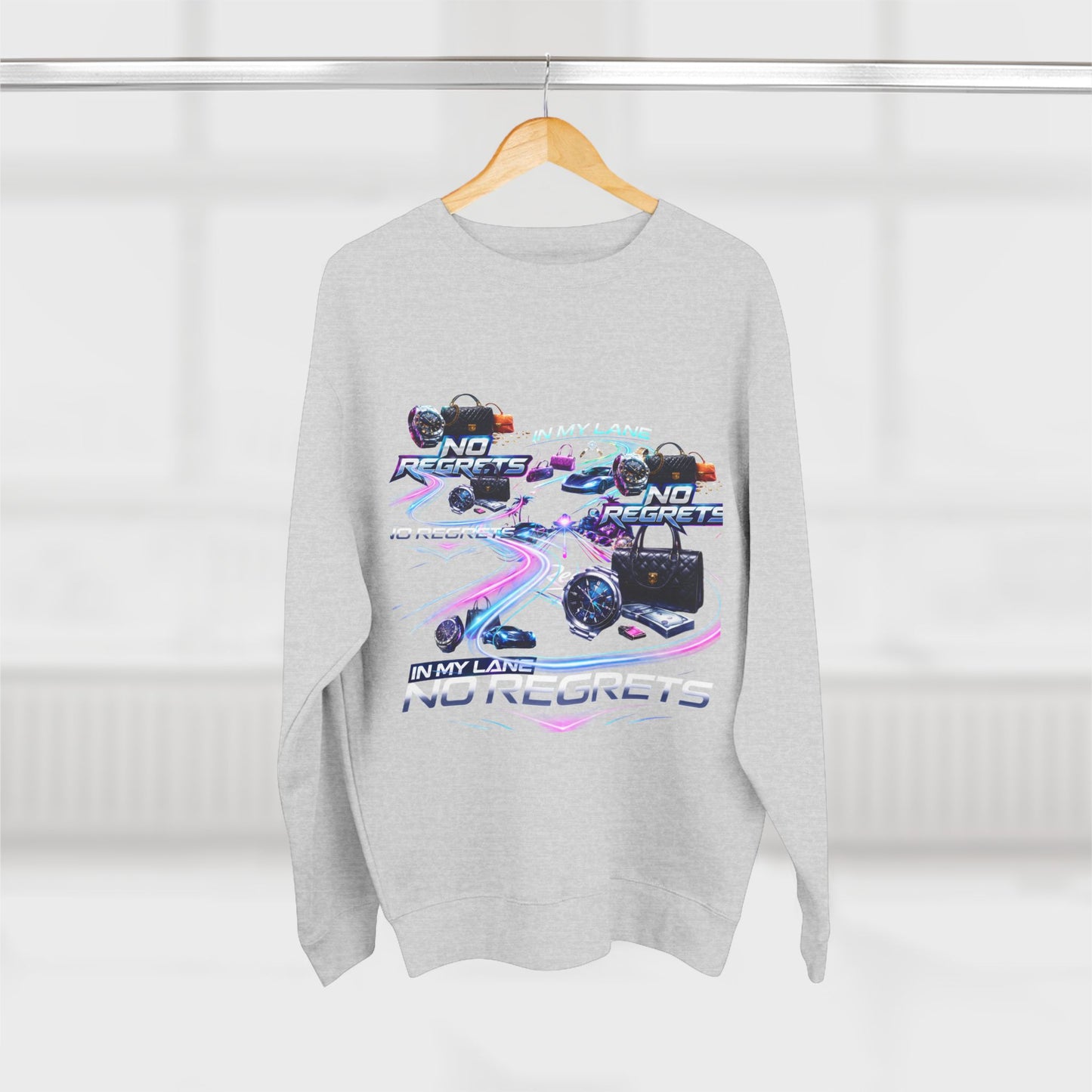 No Regrets Retro Vaporwave Crewneck Sweatshirt
