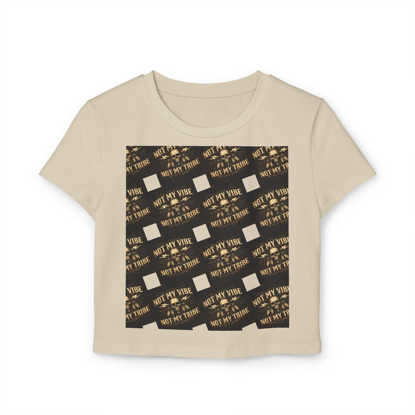 Not My Vibe Cropped Baby Tee — Funny Sarcastic Graphic Top for Women