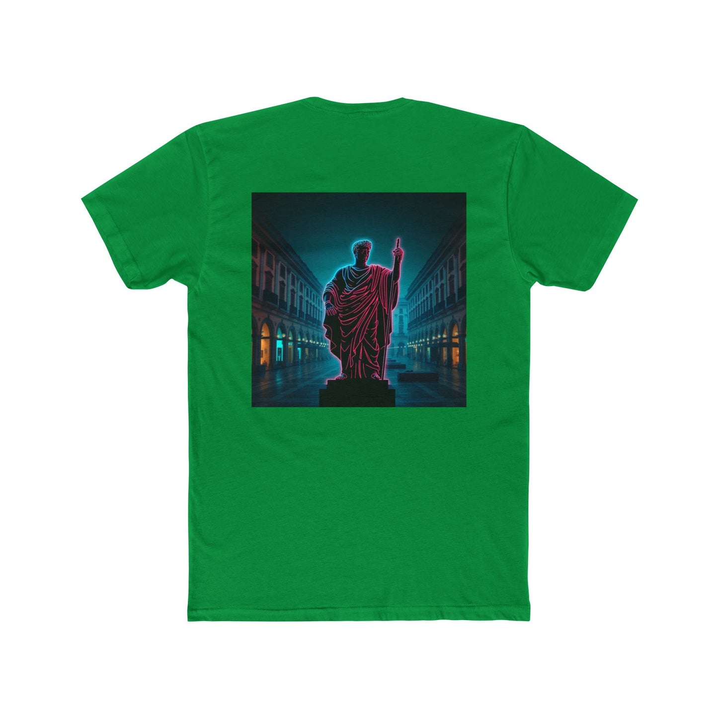 Neon Roman Statue T‑Shirt — Retro Futuristic Vaporwave Tee