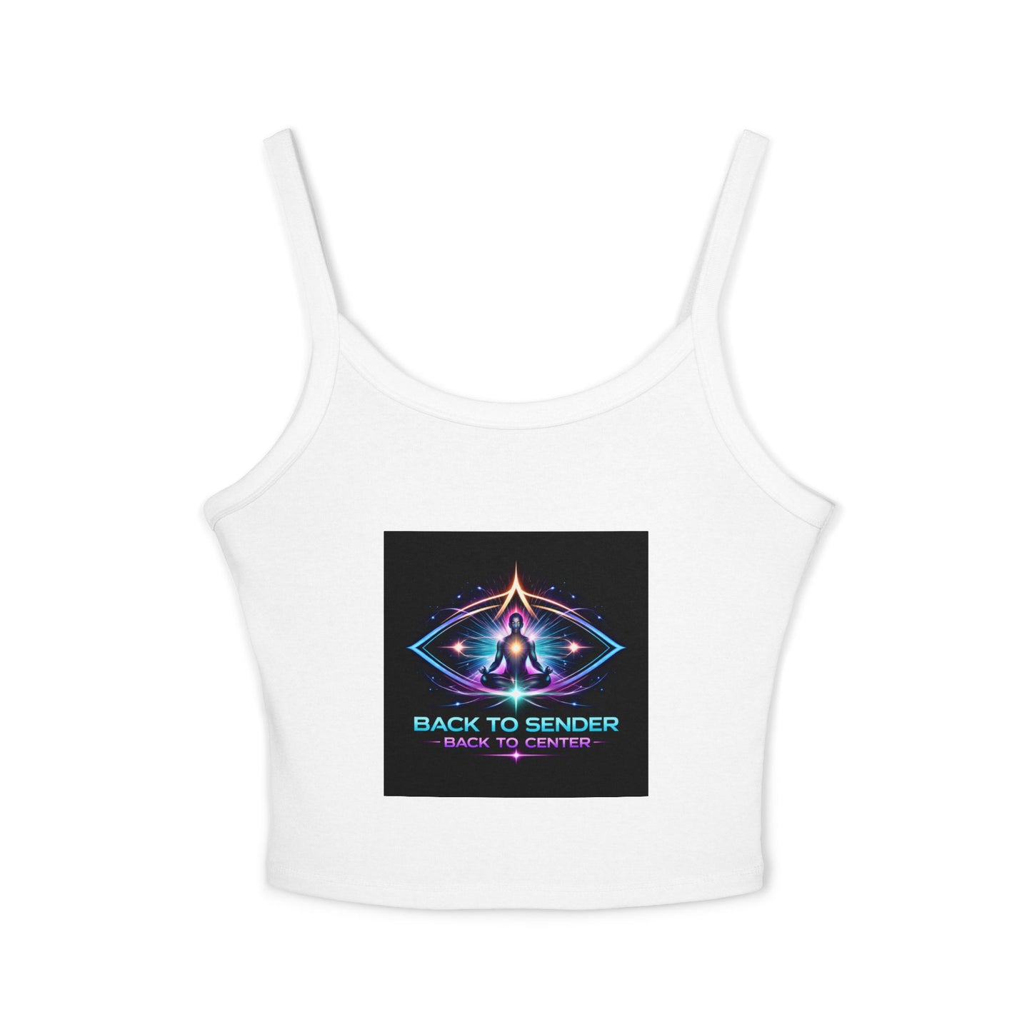Spaghetti Tank - "Back to Sender, Back to Center" Mystic Chakra Design