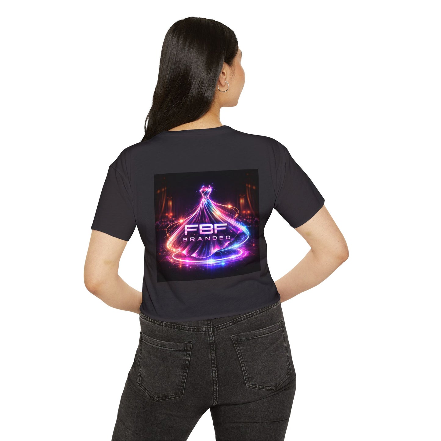 Festival Glow Crop Top — Neon 'FBF Branded' Rave Graphic