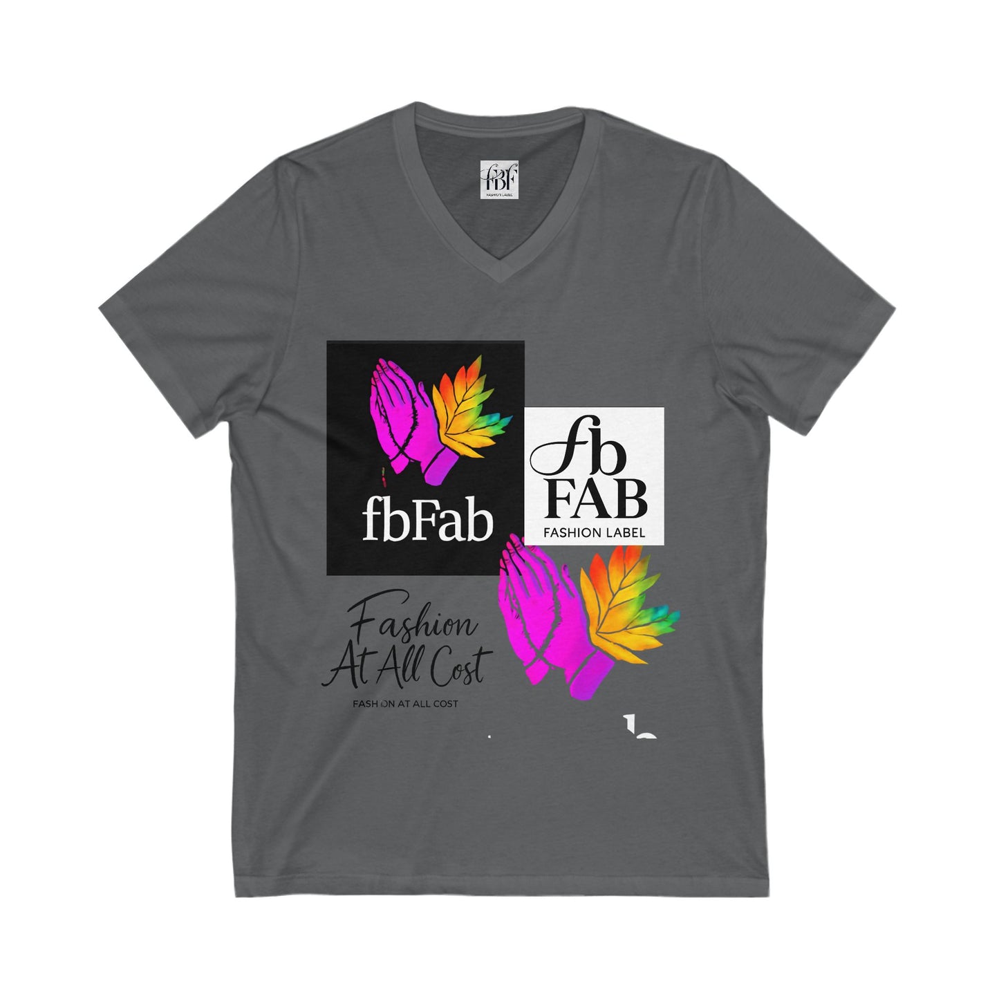 Colorful V-Neck Graphic Tee - Fashion At All Cost, Casual Wear, Summer Outfit, Eco-Friendly Gift, Unisex T-Shirt