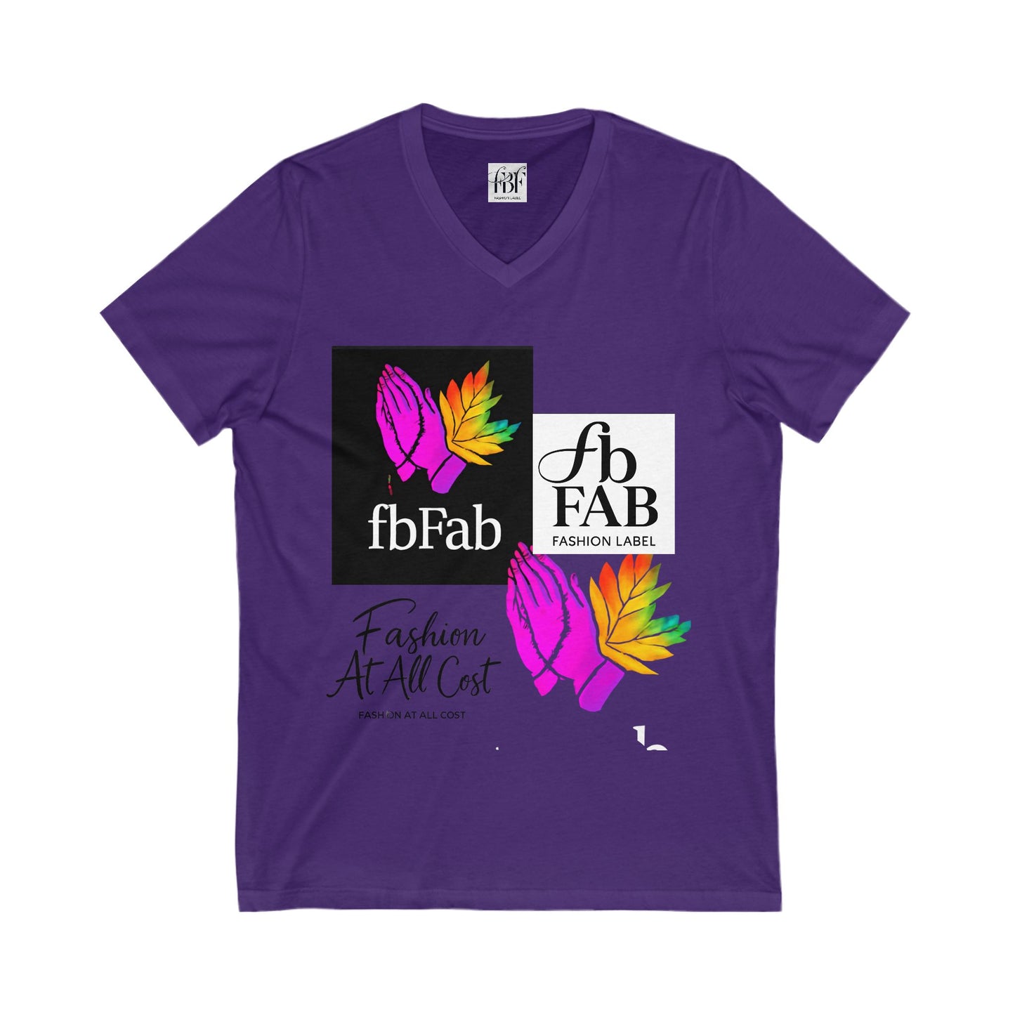 Colorful V-Neck Graphic Tee - Fashion At All Cost, Casual Wear, Summer Outfit, Eco-Friendly Gift, Unisex T-Shirt