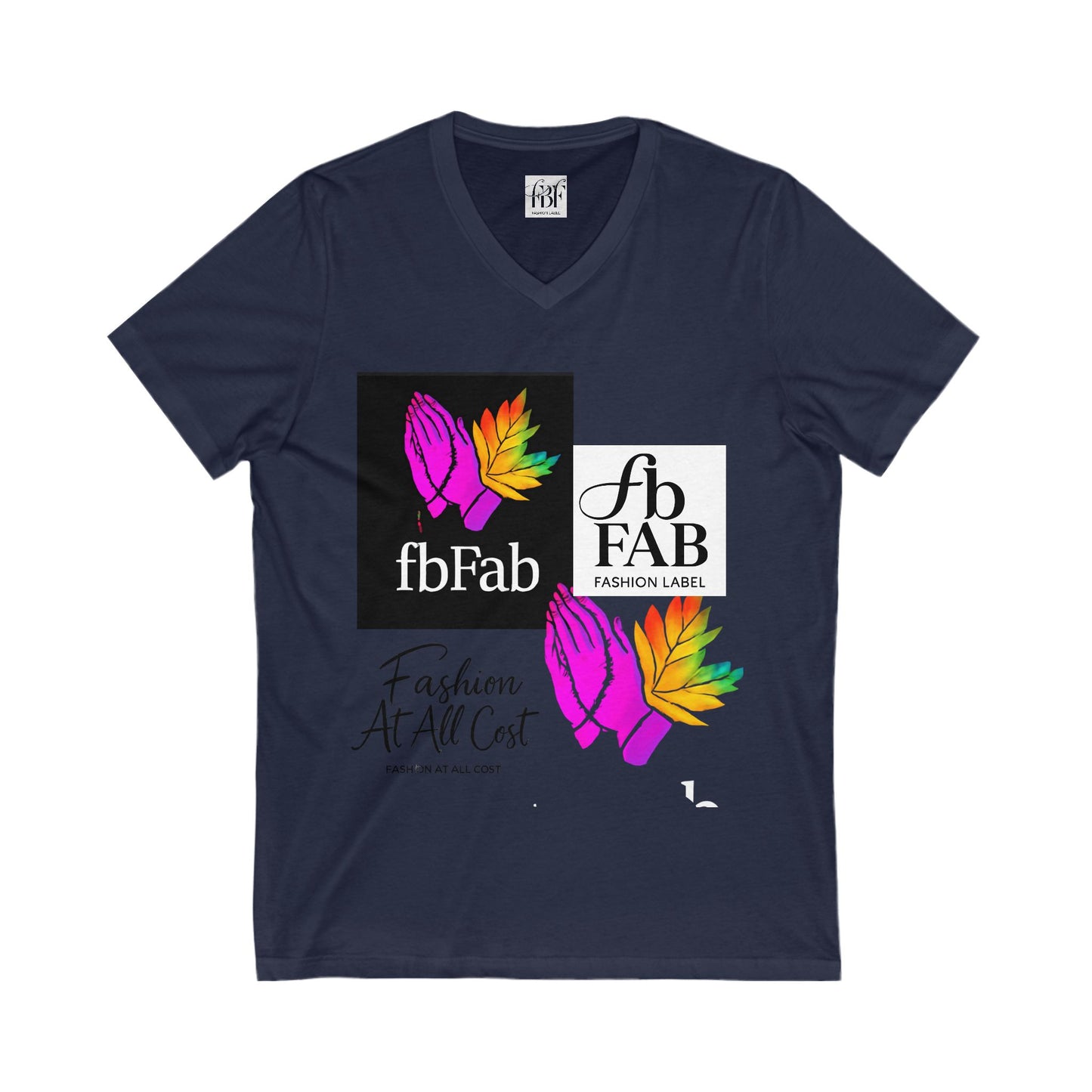 Colorful V-Neck Graphic Tee - Fashion At All Cost, Casual Wear, Summer Outfit, Eco-Friendly Gift, Unisex T-Shirt