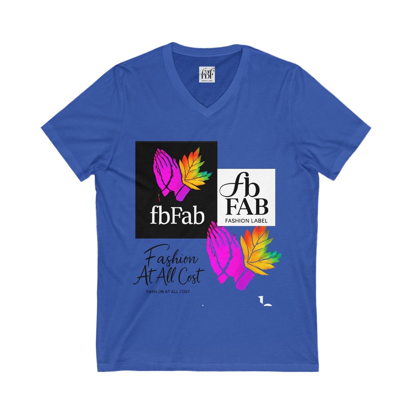 Colorful V-Neck Graphic Tee - Fashion At All Cost, Casual Wear, Summer Outfit, Eco-Friendly Gift, Unisex T-Shirt