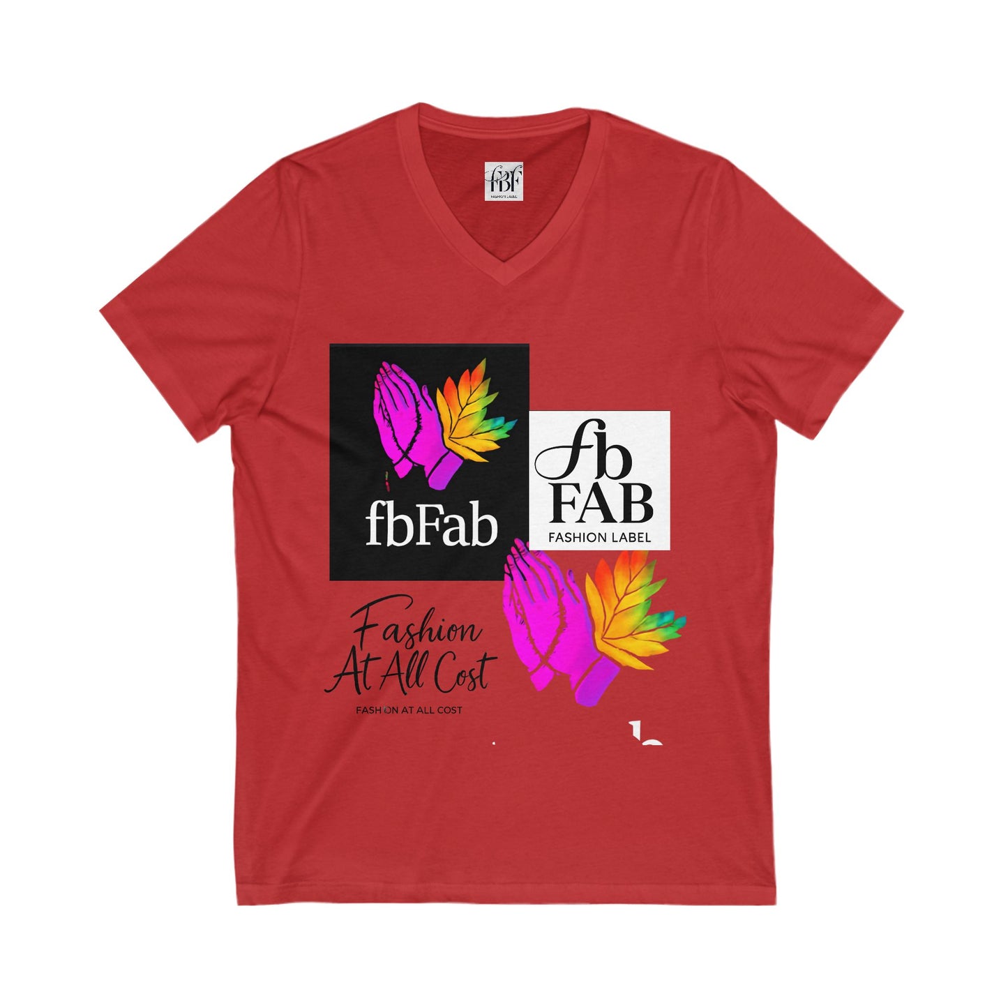 Colorful V-Neck Graphic Tee - Fashion At All Cost, Casual Wear, Summer Outfit, Eco-Friendly Gift, Unisex T-Shirt