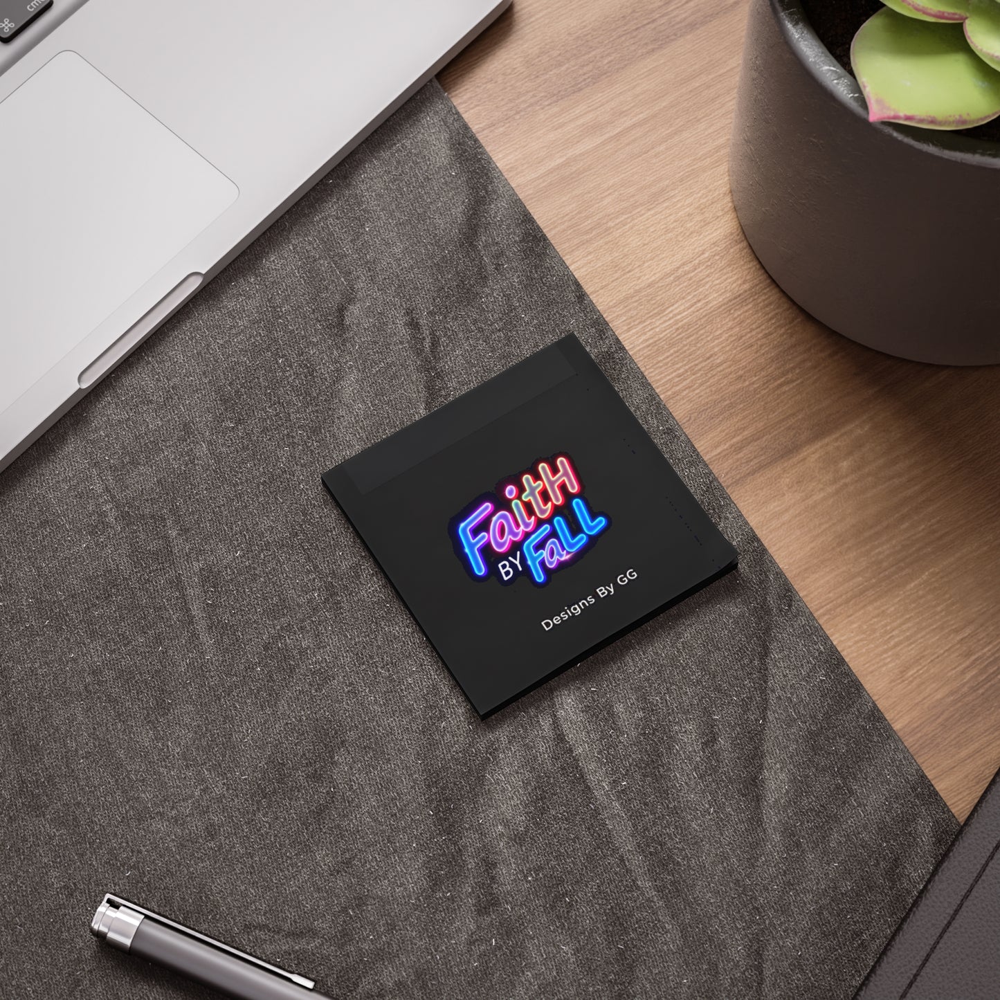 Motivational Post-it Note Pads - "Faith By Fall" Neon Design