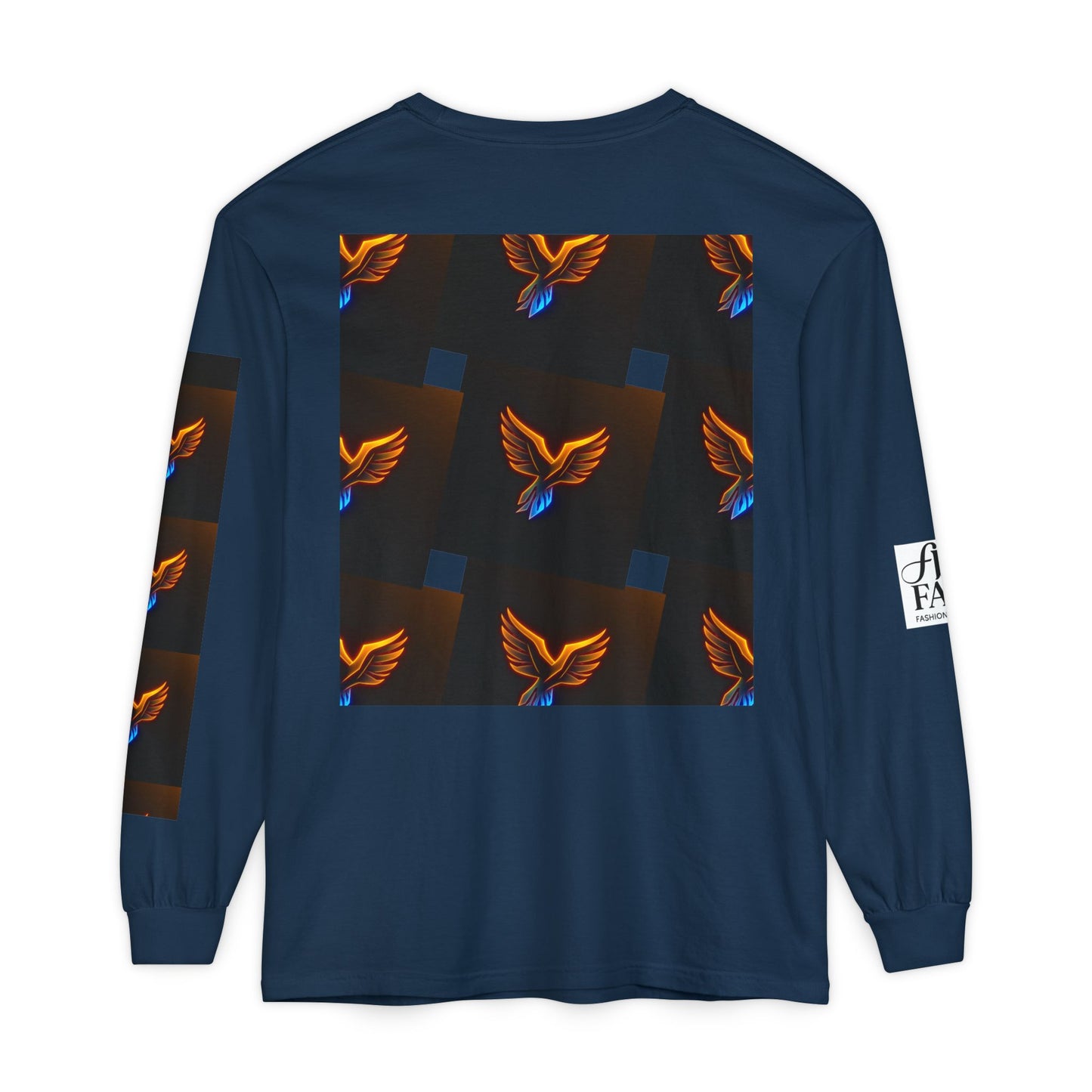 Vibrant Long Sleeve T-Shirt with Phoenix Design - Casual Wear for Bird Lovers, Gifts, Unique Fashion, Everyday Style, Unisex Apparel