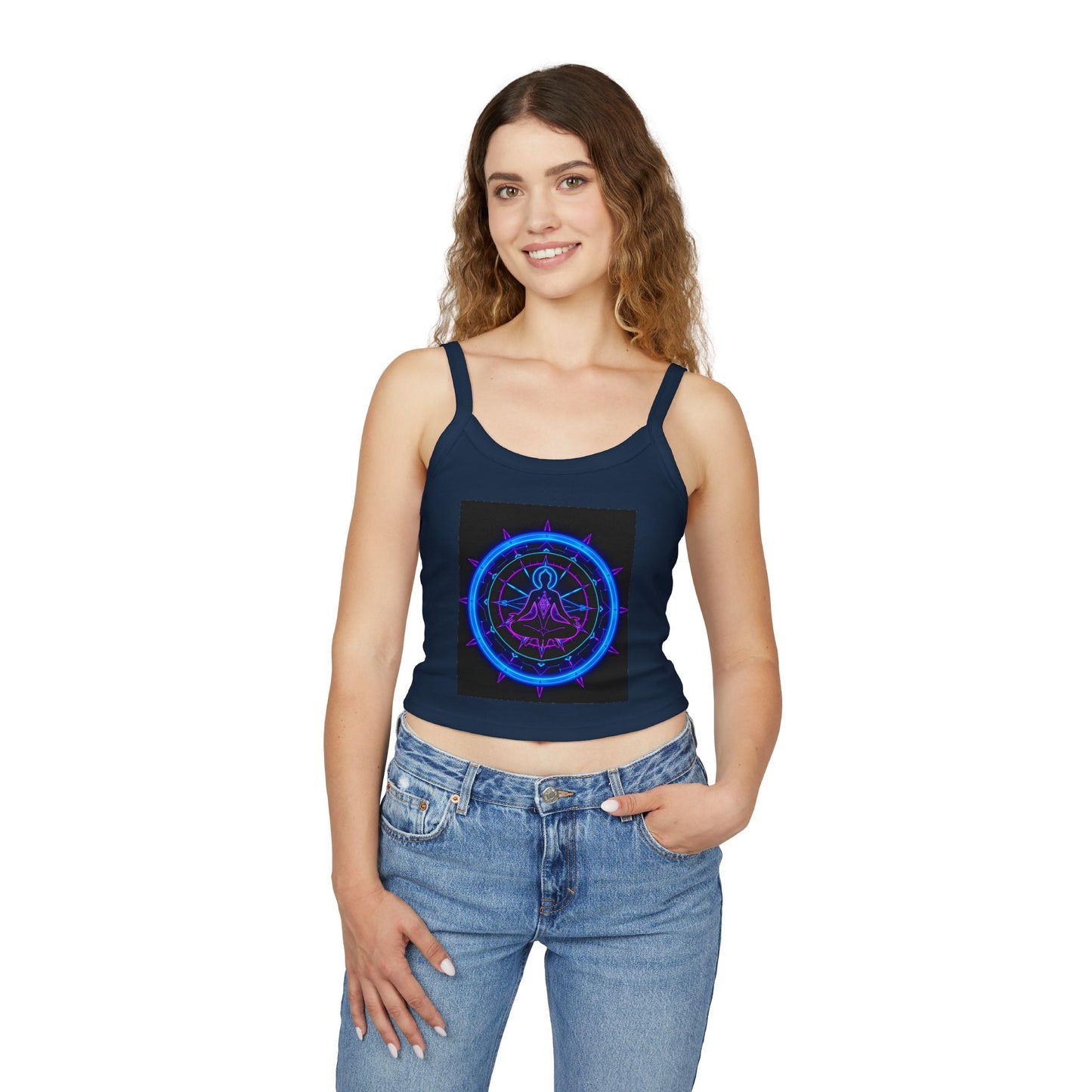 Neon Vibe Women's Spaghetti Strap Tank Top, Casual Summer Top, Festival Apparel, Trendy Graphic Tee, Cool Streetwear, Gift for Her