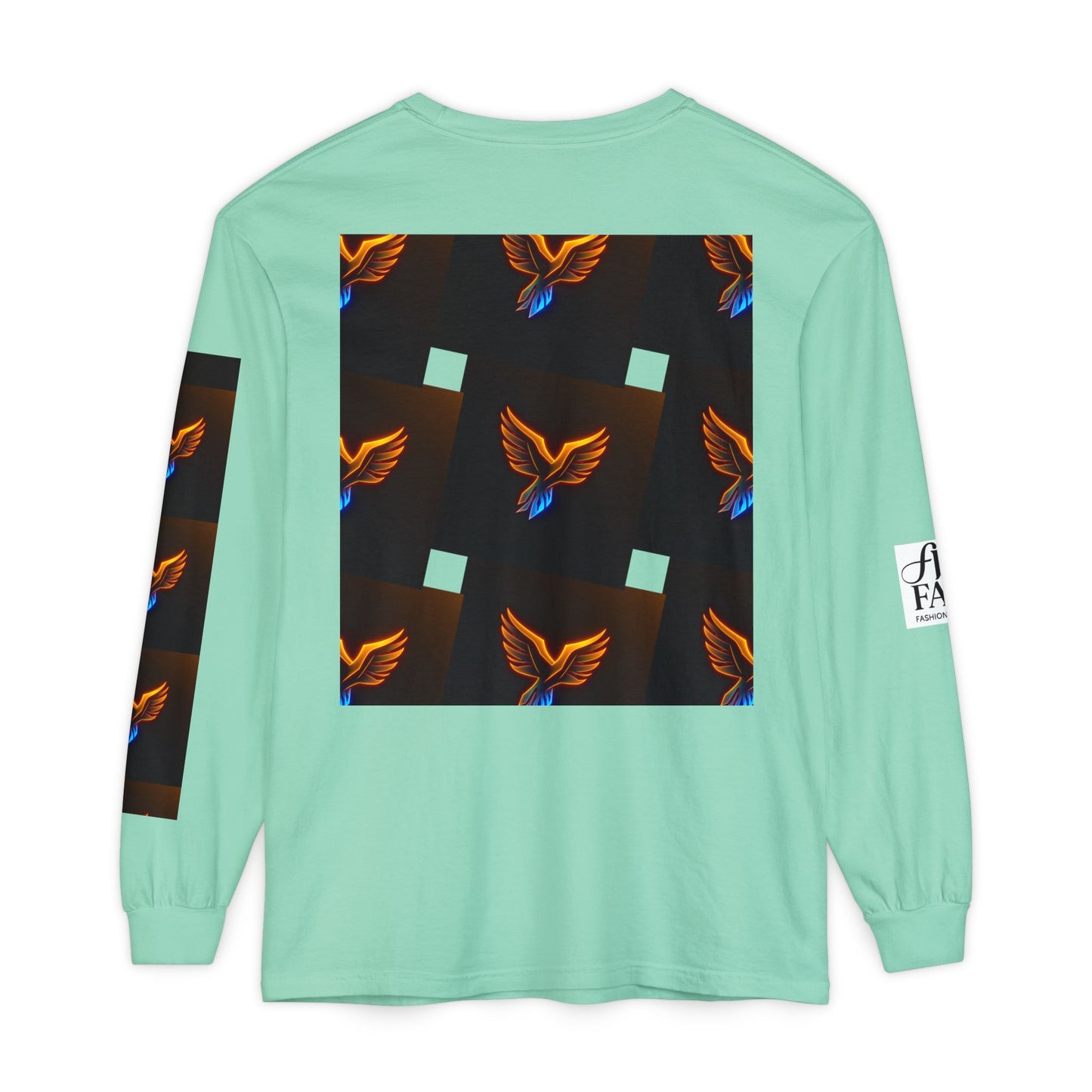 Vibrant Long Sleeve T-Shirt with Phoenix Design - Casual Wear for Bird Lovers, Gifts, Unique Fashion, Everyday Style, Unisex Apparel