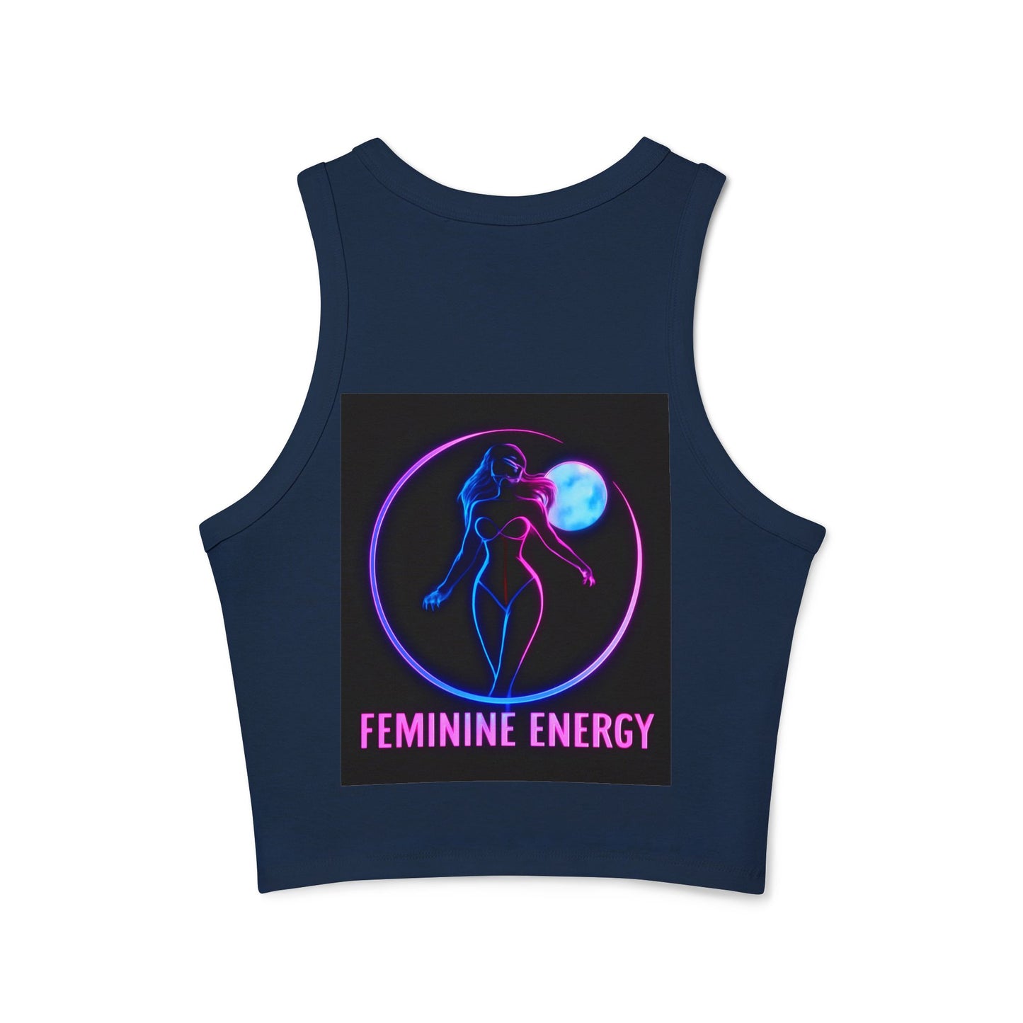 Women's Micro Rib Racer Tank Top - Feminine Energy & Cosmic Vibes, Summer Top, Festival Wear, Workout Gear, Gift for Her, [...]