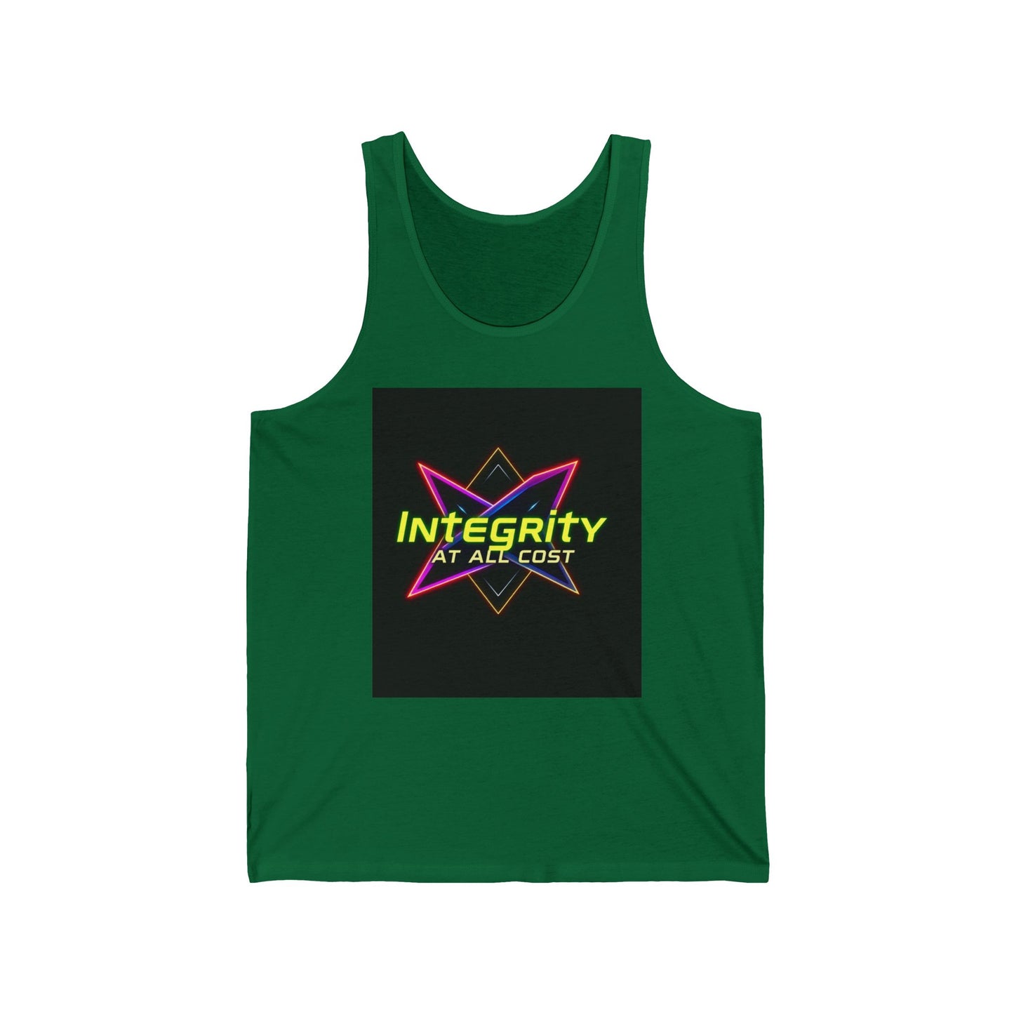 Neon Graphic Tank Top, Inspiring Workout Apparel, Unisex Jersey Tank, Perfect Summer Wear, Motivational Fitness Gift, Integrity Honor [...]