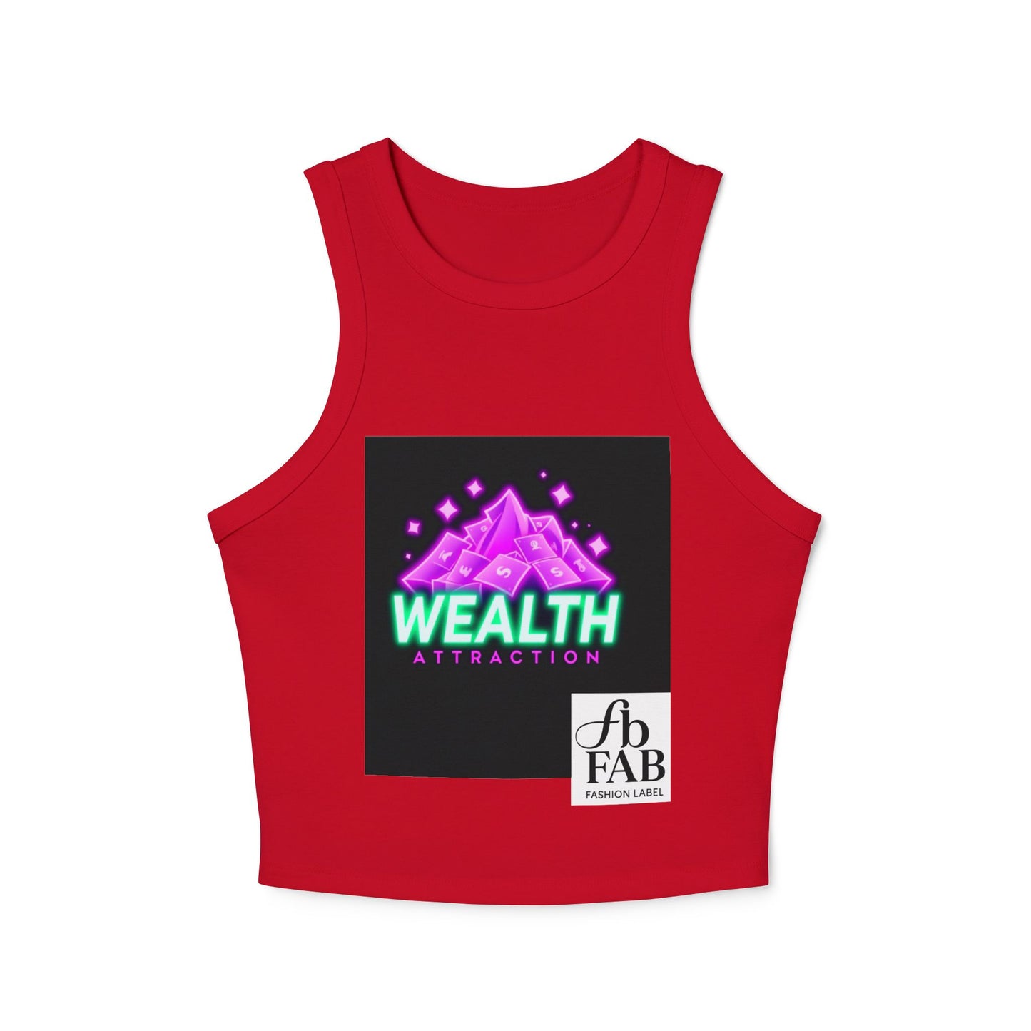 Wealth Attraction Racer Tank Top | Motivational Workout Top, Fitness Clothing, Gift for Her, Summer Essential, Self-Care Apparel