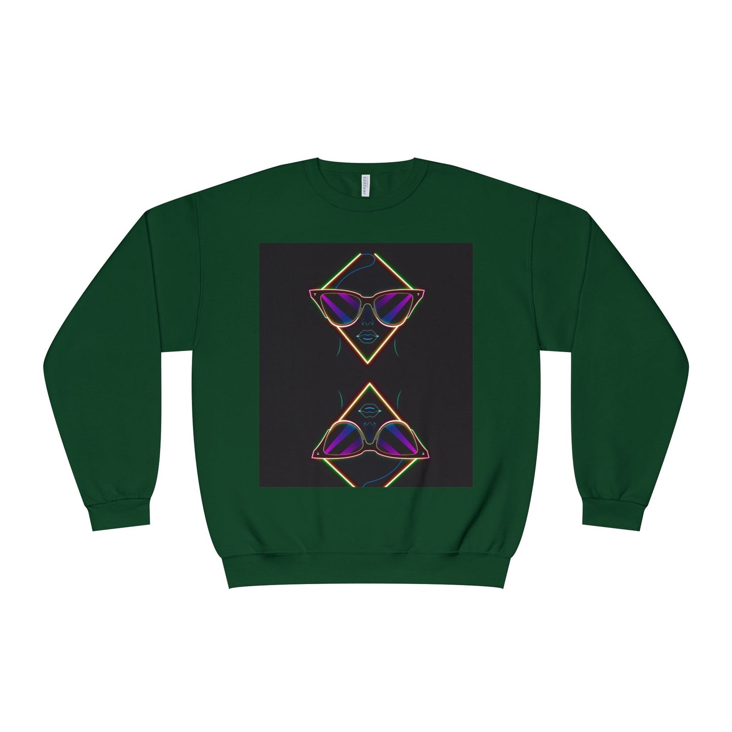 Retro Vibes Crewneck Sweatshirt with Sunglasses Design