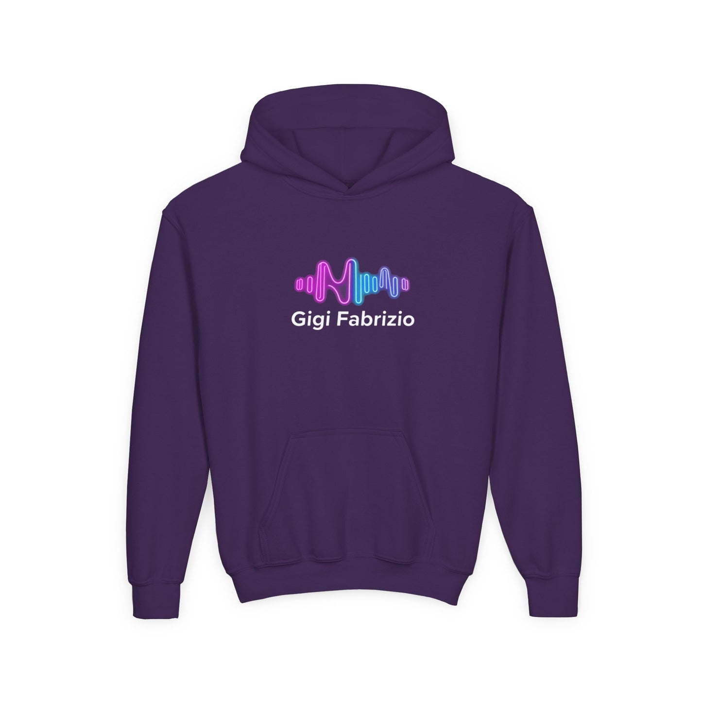 Youth Hoodie with Pastel Soundwave & FBF Back Print – Cute Music Graphic Pullover