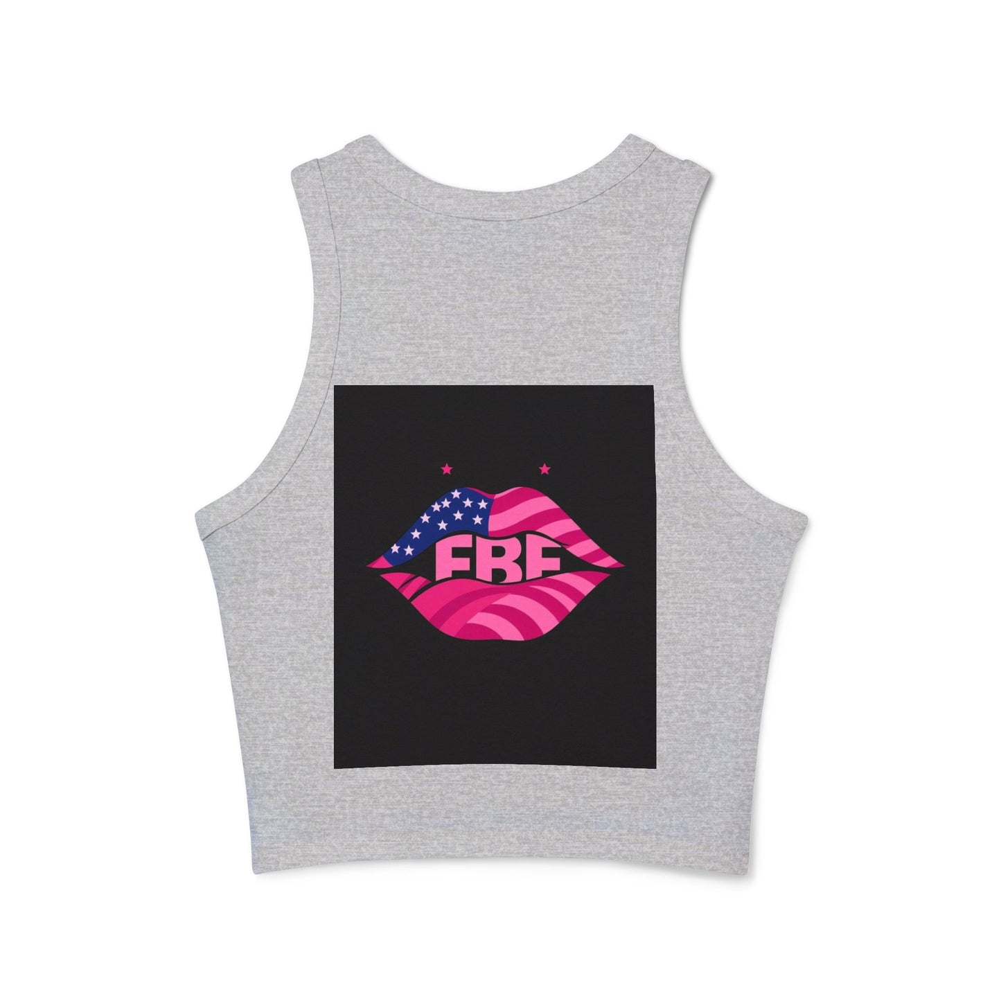 Patriotic Women's Micro Rib Racer Tank Top - Bold Graphic Tee, Summer Wear, 4th of July, Pride, Casual Outfit