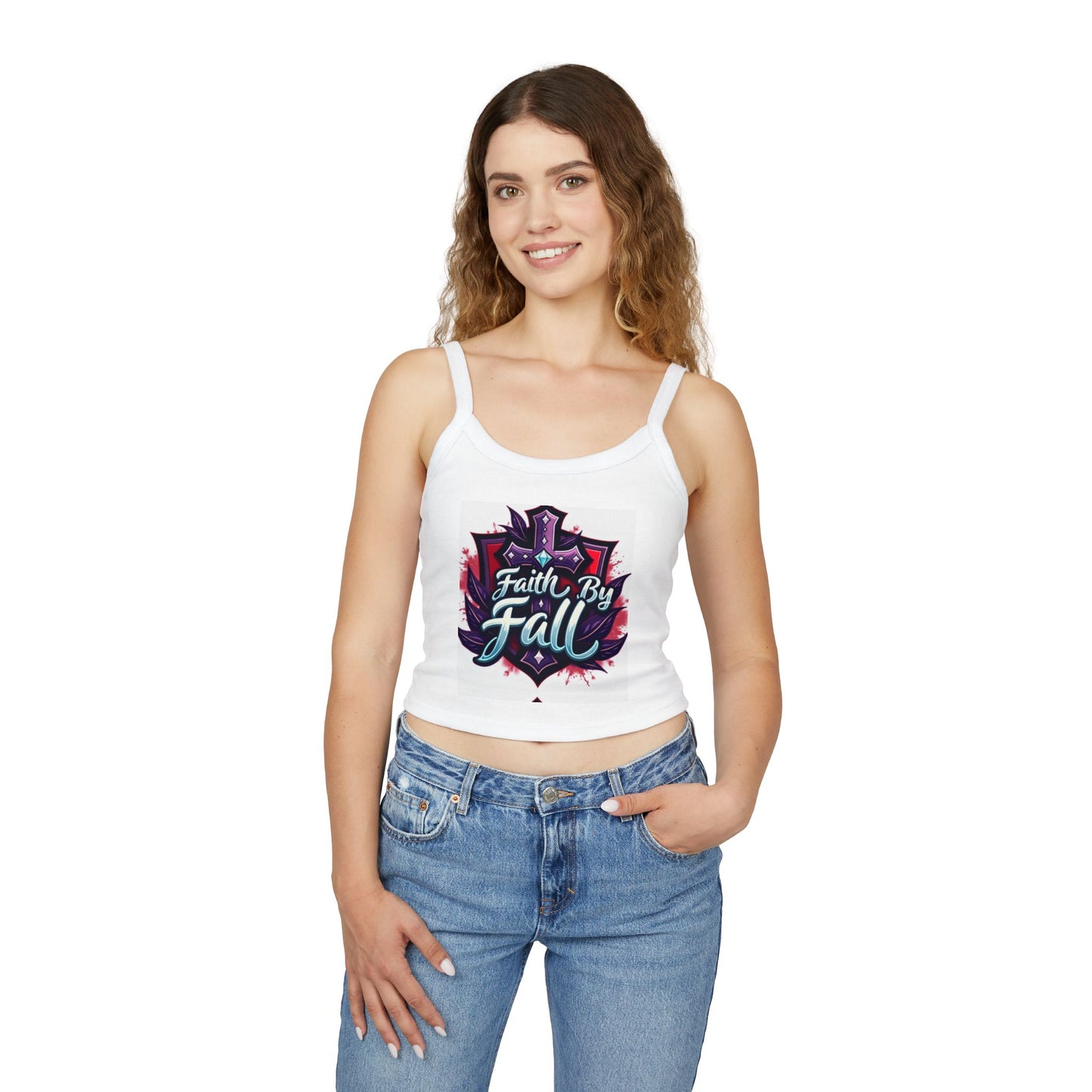Faith By Fall Women's Spaghetti Strap Tank Top - Trendy Autumn Apparel