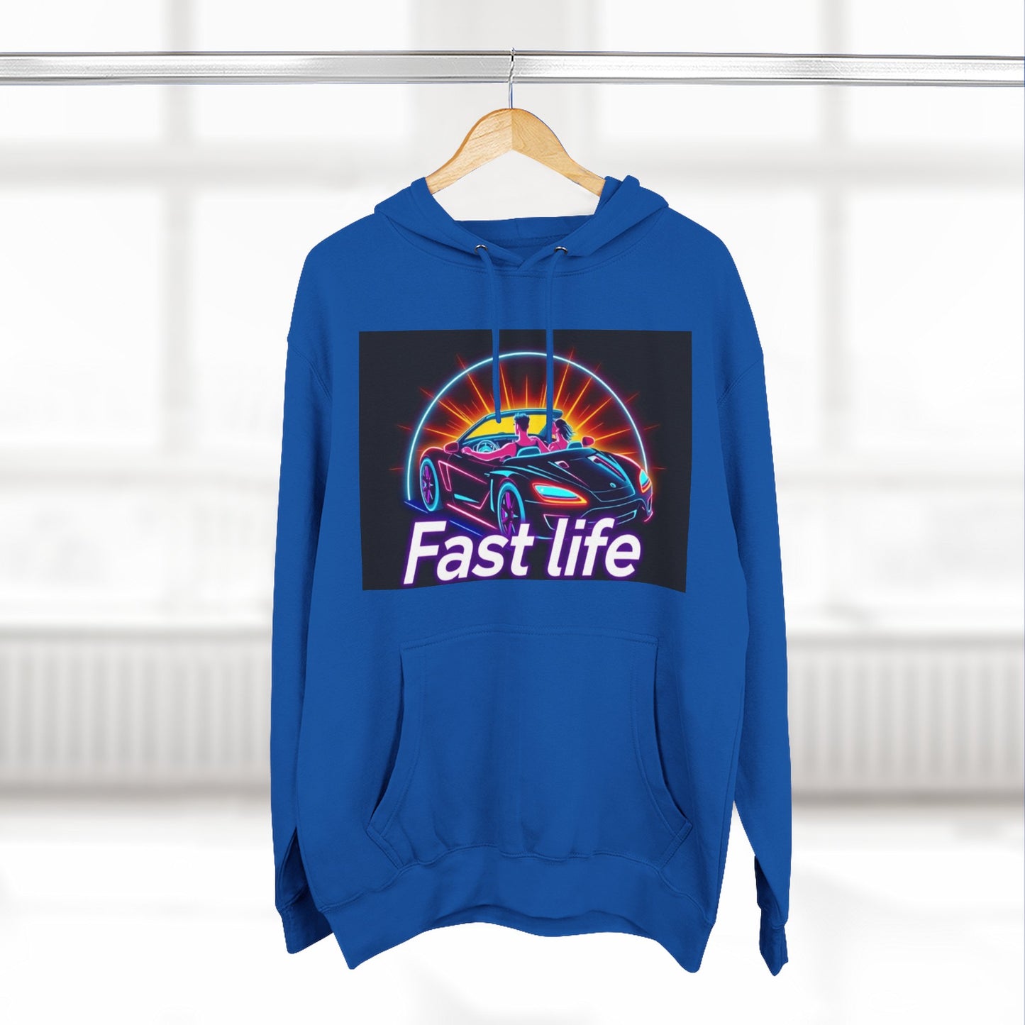 Fast Life Fleece Hoodie for Car Enthusiasts