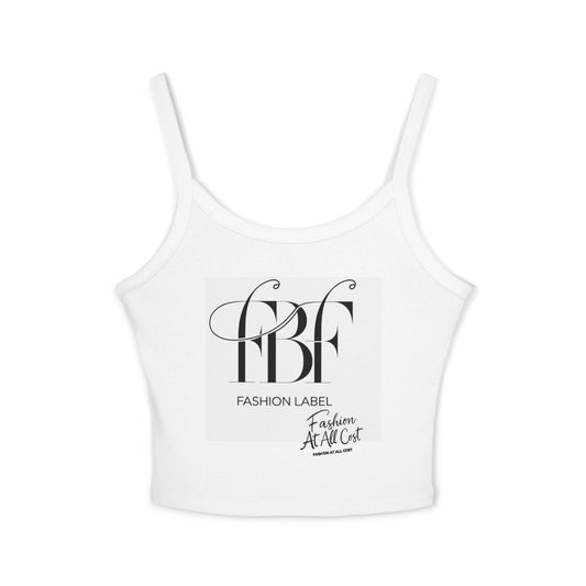 Chic Spaghetti Strap Tank Top - Fashion Label Graphic