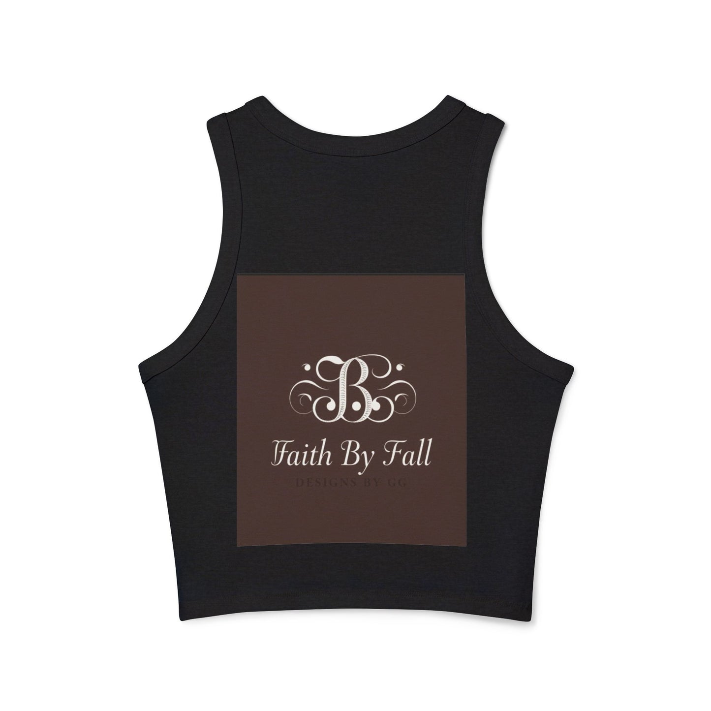 Faith By Fall Women's Micro Rib Racer Tank Top, Inspirational Workout Top, Autumn Fashion, Casual Summer Wear, Gift for Her