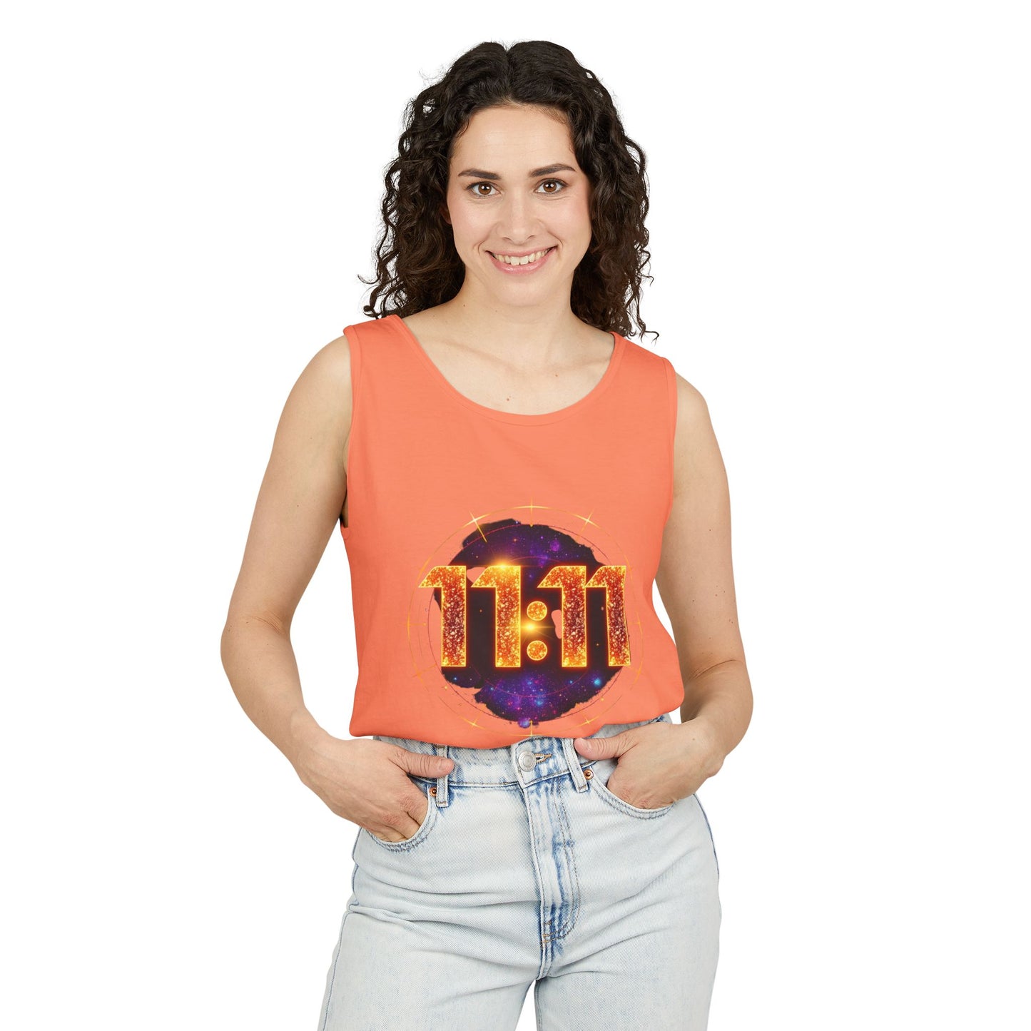 Celestial Glow Tank Top - 11:11 Design, Unisex, Festival Wear, Summer Style, Spiritual Gift, Casual Comfort