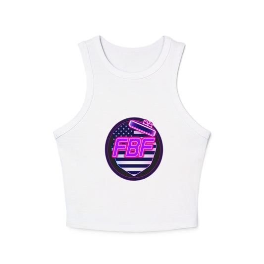 FBF Women's Micro Rib Racer Tank Top, Summer Top, Athletic Wear, Casual Outfit, Gift for Her, Workout Apparel