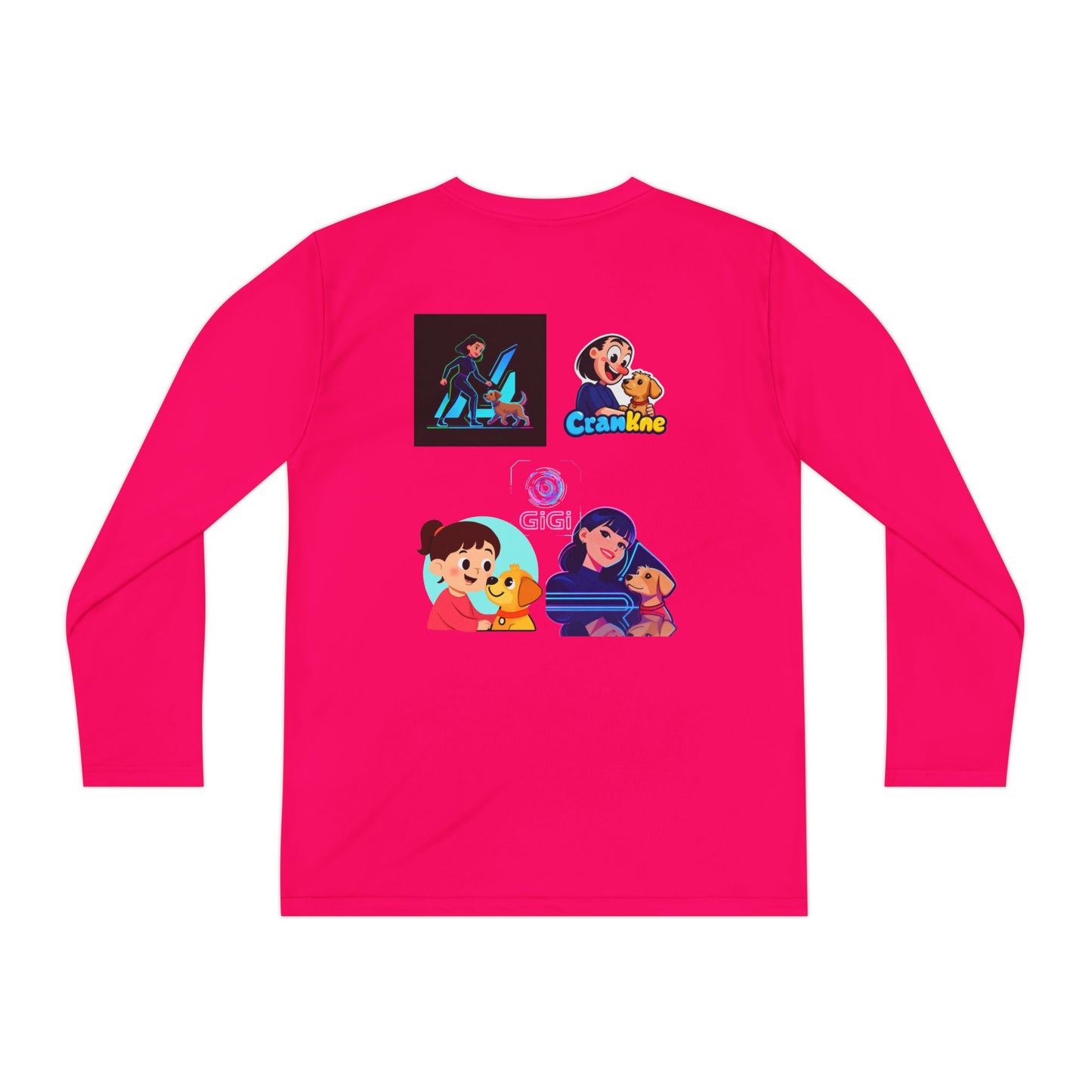 Youth Long Sleeve Tee — Girl Hugging Dog Graphic