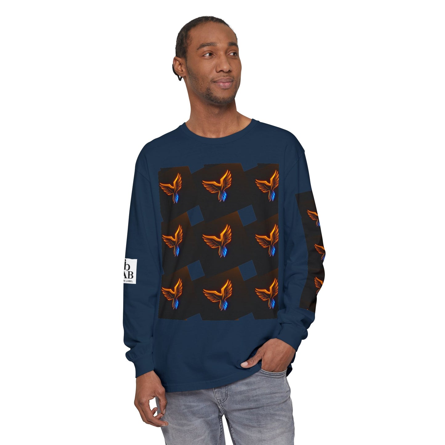 Vibrant Long Sleeve T-Shirt with Phoenix Design - Casual Wear for Bird Lovers, Gifts, Unique Fashion, Everyday Style, Unisex Apparel