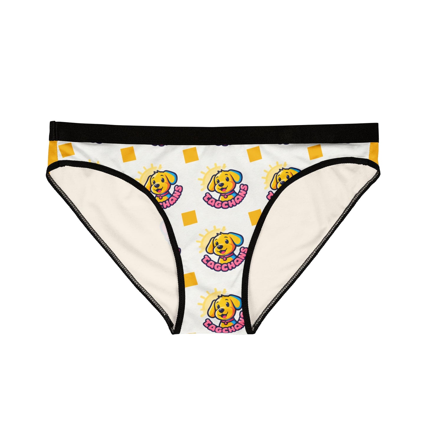Dog Logo Bikini Briefs — Yellow TagChans Patterned Women's Underwear