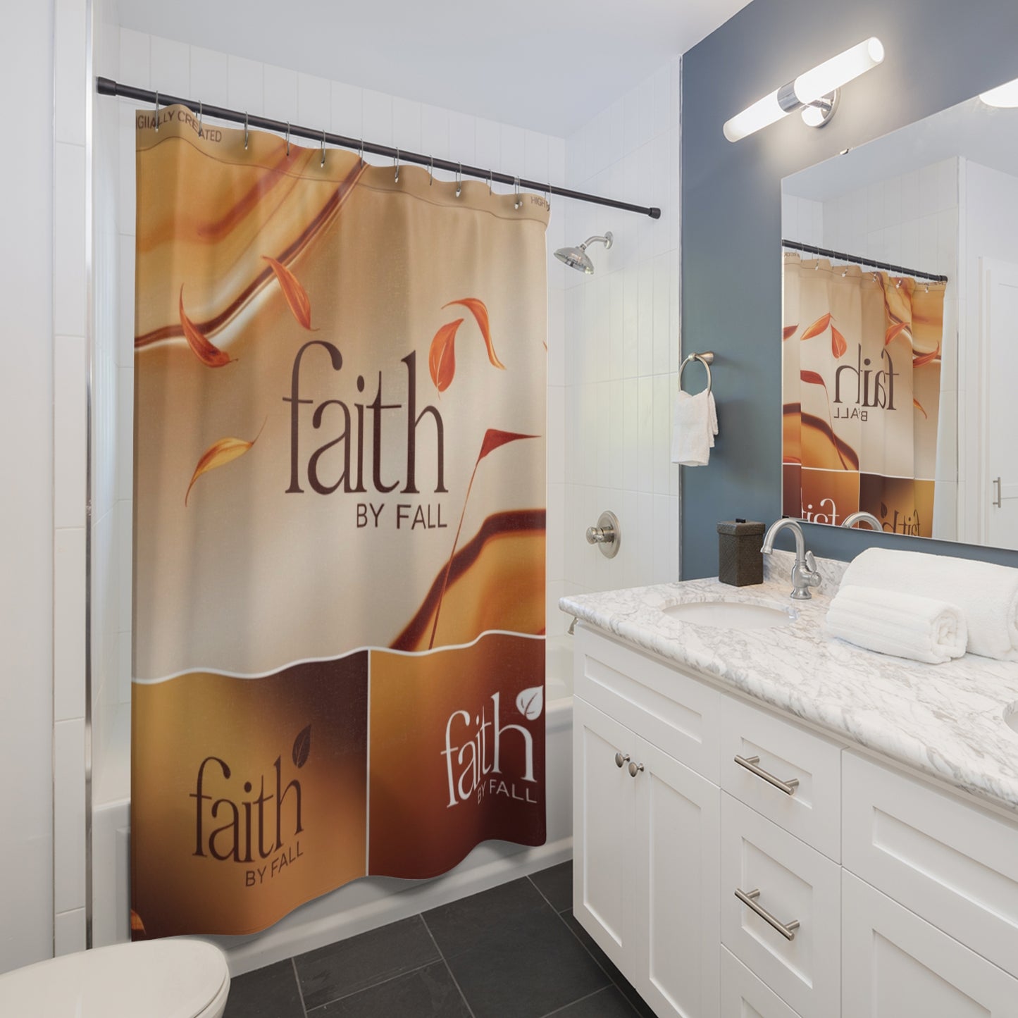 Elegant Faith Shower Curtain for a Cozy Bathroom, Unique Gift for Home Decor, Autumn Vibe, Religious Home, Fall Decor