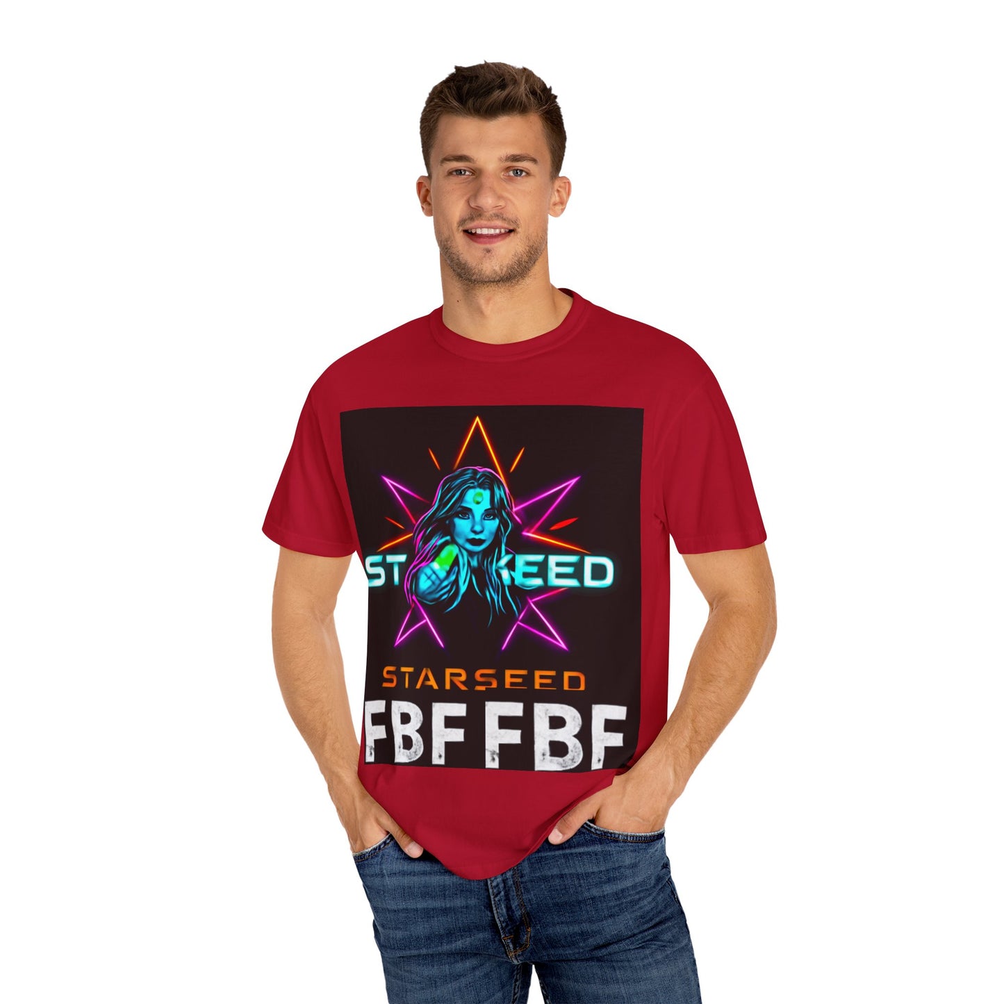 Neon Graphic T-Shirt - Starseed FBF Tee, Unisex Fashion, Cool Gift, Festival Wear, Retro Style, Casual Streetwear
