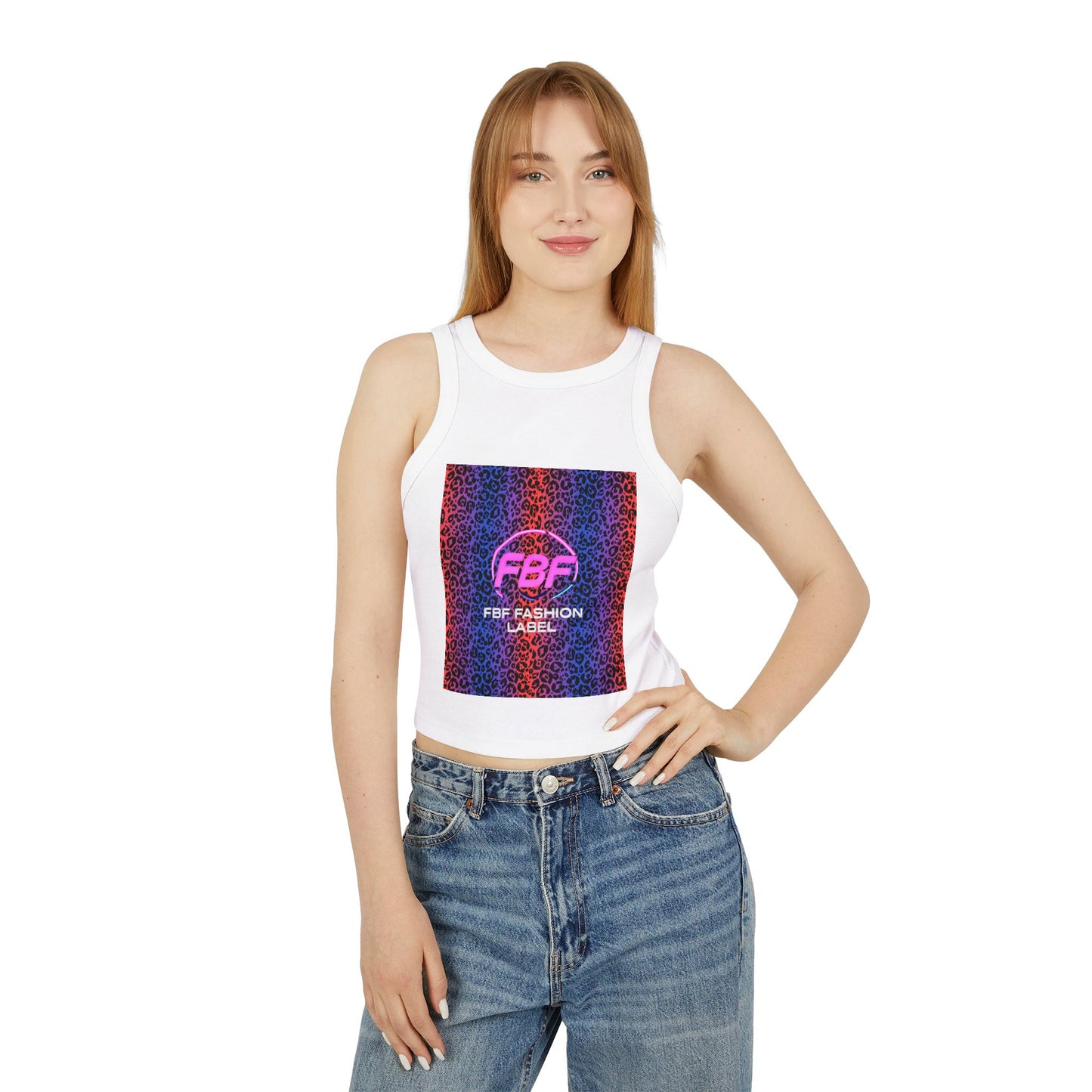 Pink FBF Women's Micro Rib Racer Tank Top