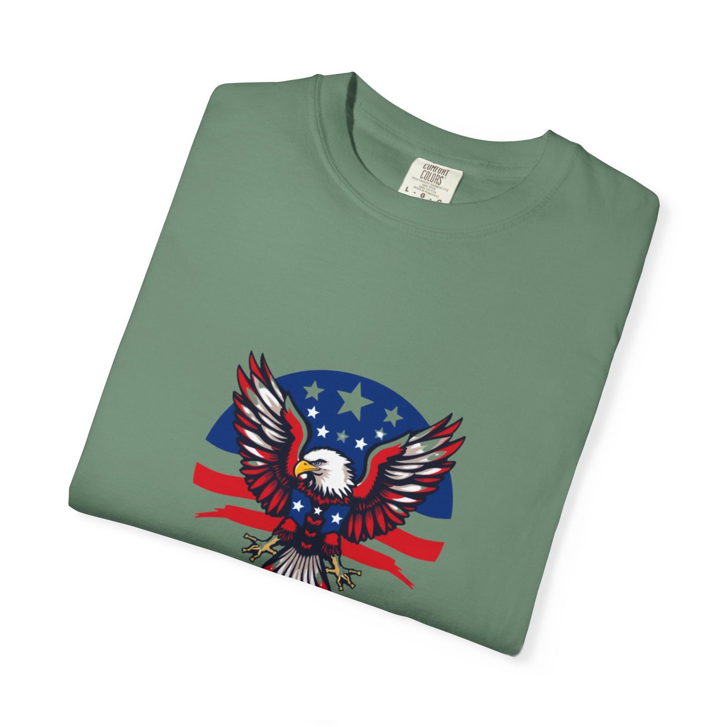 Patriotic T-Shirt with Eagle Graphic | Faith By Flag Tee, Unisex Apparel, Independence Day Shirt, Casual Wear, Gift for Veterans