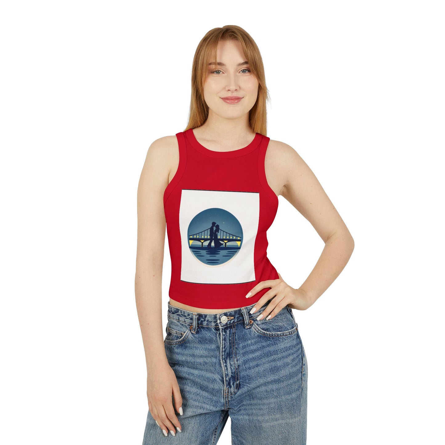 Cozy Women's Micro Rib Racer Tank Top with Bridge Design