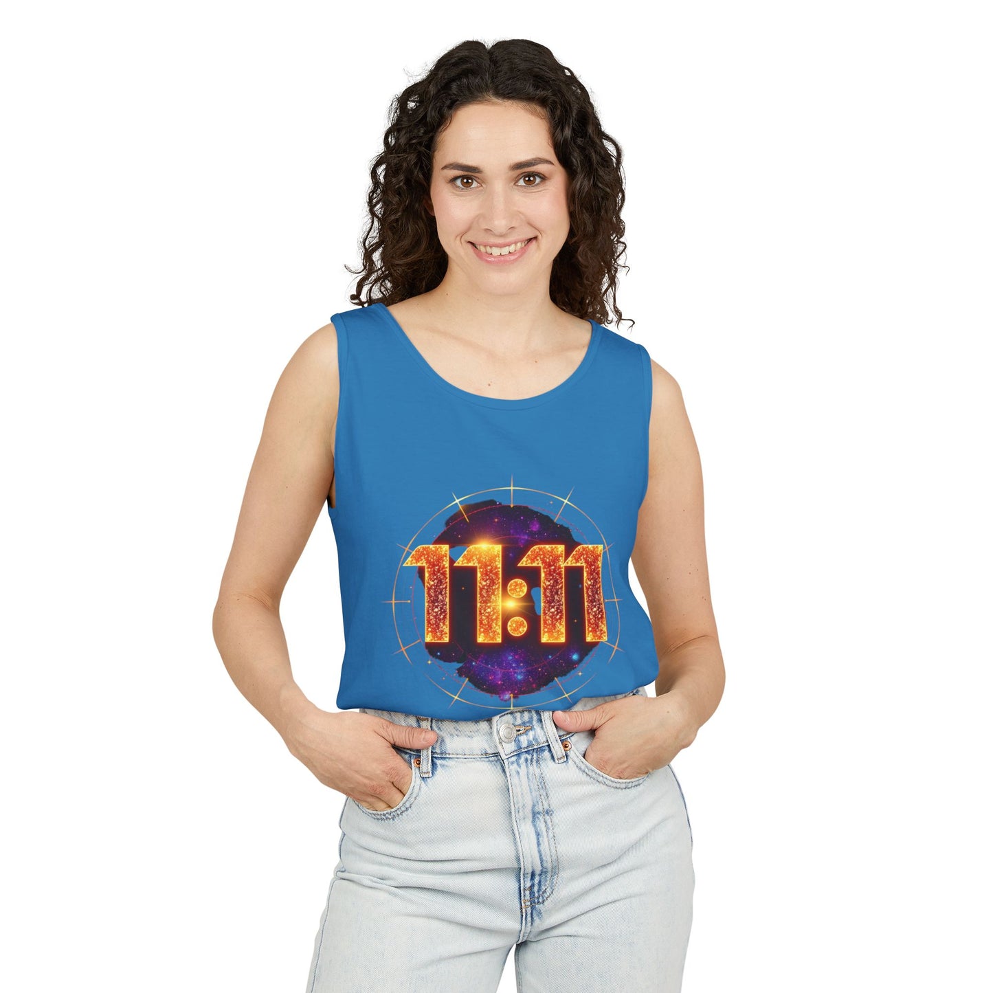 Celestial Glow Tank Top - 11:11 Design, Unisex, Festival Wear, Summer Style, Spiritual Gift, Casual Comfort